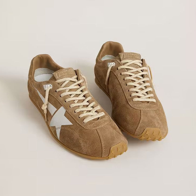 Golden Goose Women's Spring/Fall Fashion Casual Round Toe Lace Up Flat Low Top Nylon Leather Blend Retro Star Decorated Marathon Series Sneakers Shoes #79381