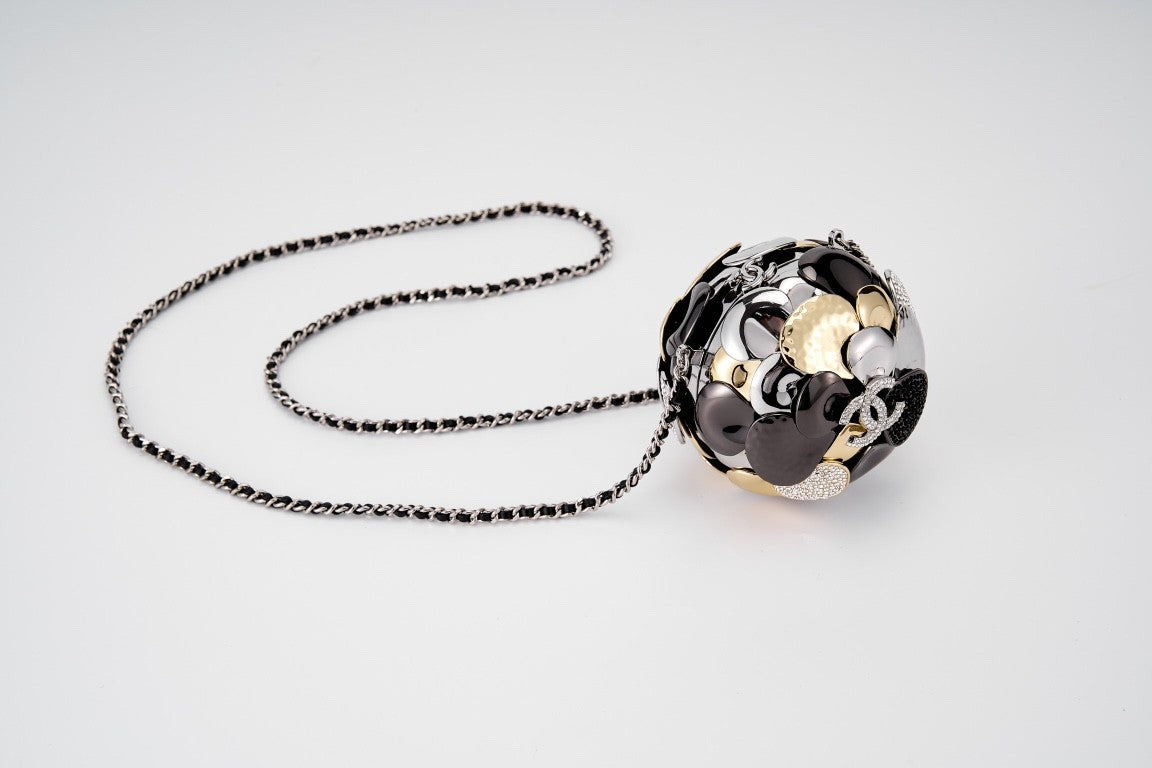 Chanel Collector's Series Camellia Ball Evening Clutch A Exquisite And Sophisticated Work Of Art Handcrafted From Solid Brass Bags Bag #195670