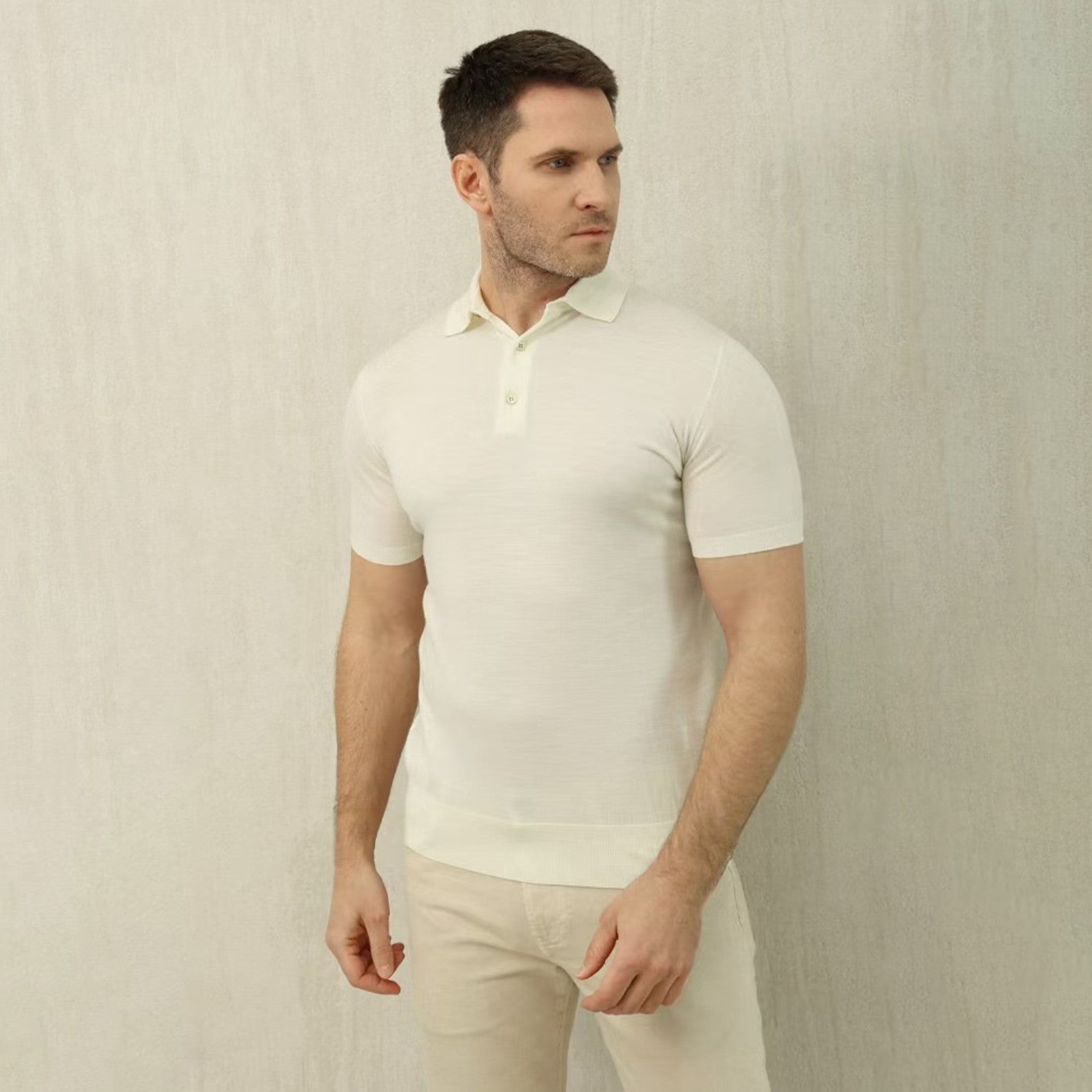 Loro Piana King's Gift® Men's Polo Shirt Spring Summer Fashion Casual Button Short Sleeve Top Knitted T-shirt Lapel Men's Clothes Ngvp #9957
