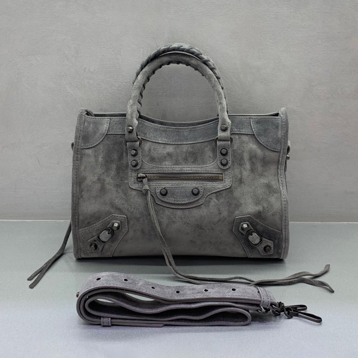 Balenciaga Women's Le City Medium Handbag Solid Color Woven Handle Leather Crossbody Shoulder Bag Bags 8114422AB2A2533 #81497