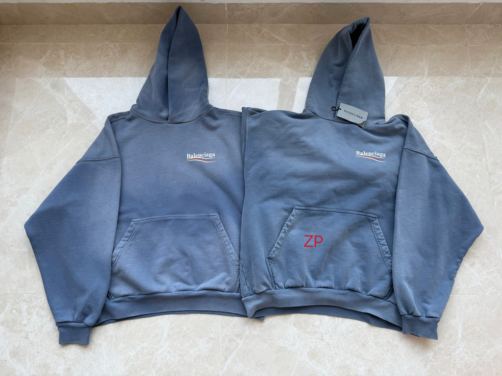Balenciaga Men's Spring And Autumn Solid Color Washed Gradient Cotton Pullover Fitted Hooded Sweatshirt #71921