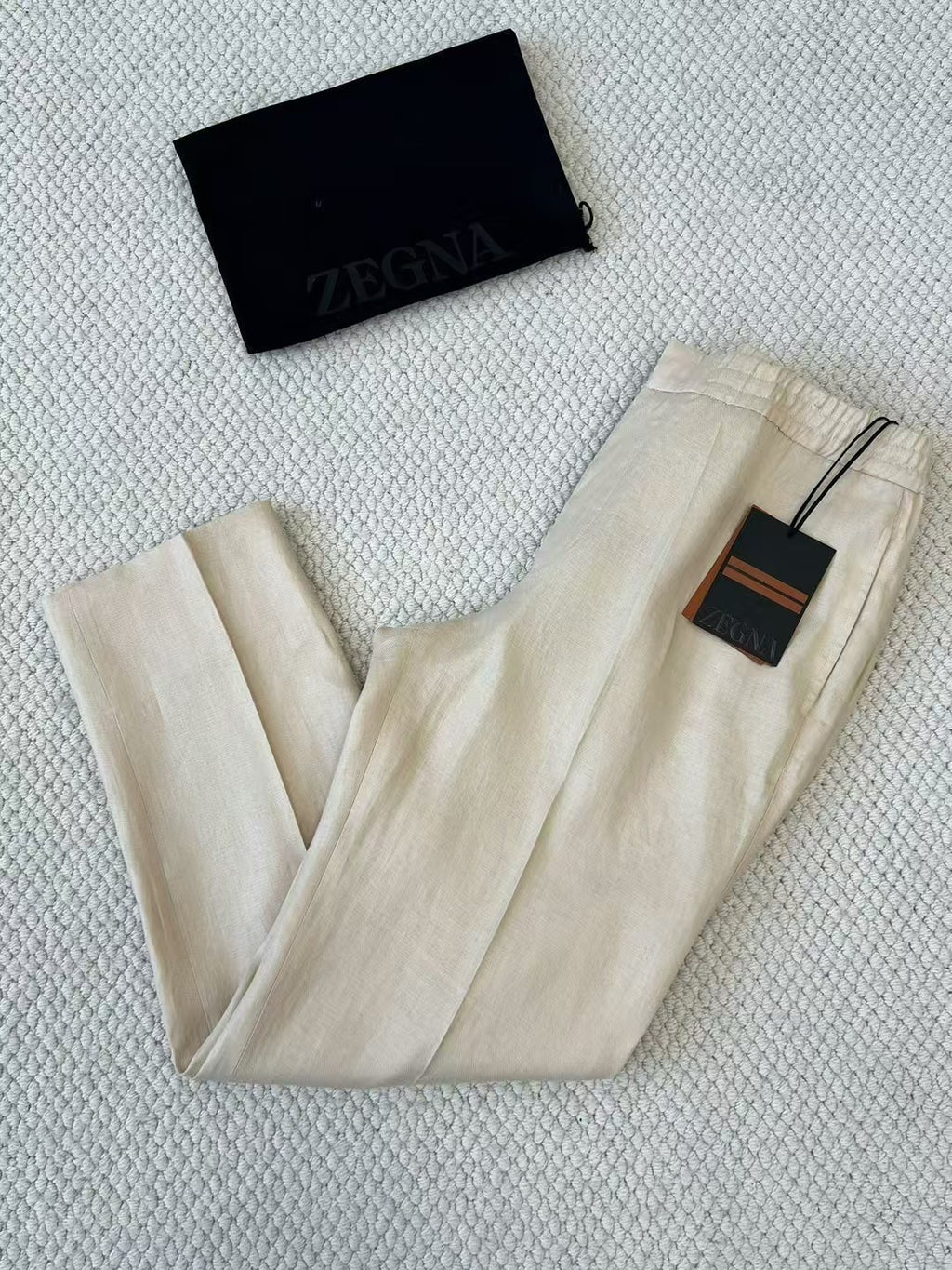 Ermenegildo Zegna Men's Spring And Summer Solid Color Casual Comfortable Elastic Waist Trousers Pants #75522