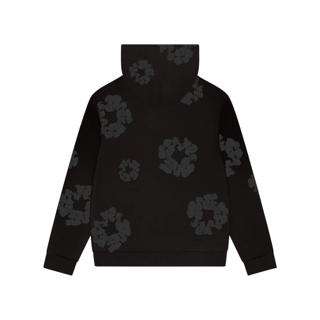 Denim Tears Men's And Women's Spring/fall Fashion Trend Solid Color Hooded Pullover Loose Fit Cotton Hoodie With Floral Print European American Style High Street Hip Hop Streetwear Sweatshirt #79535