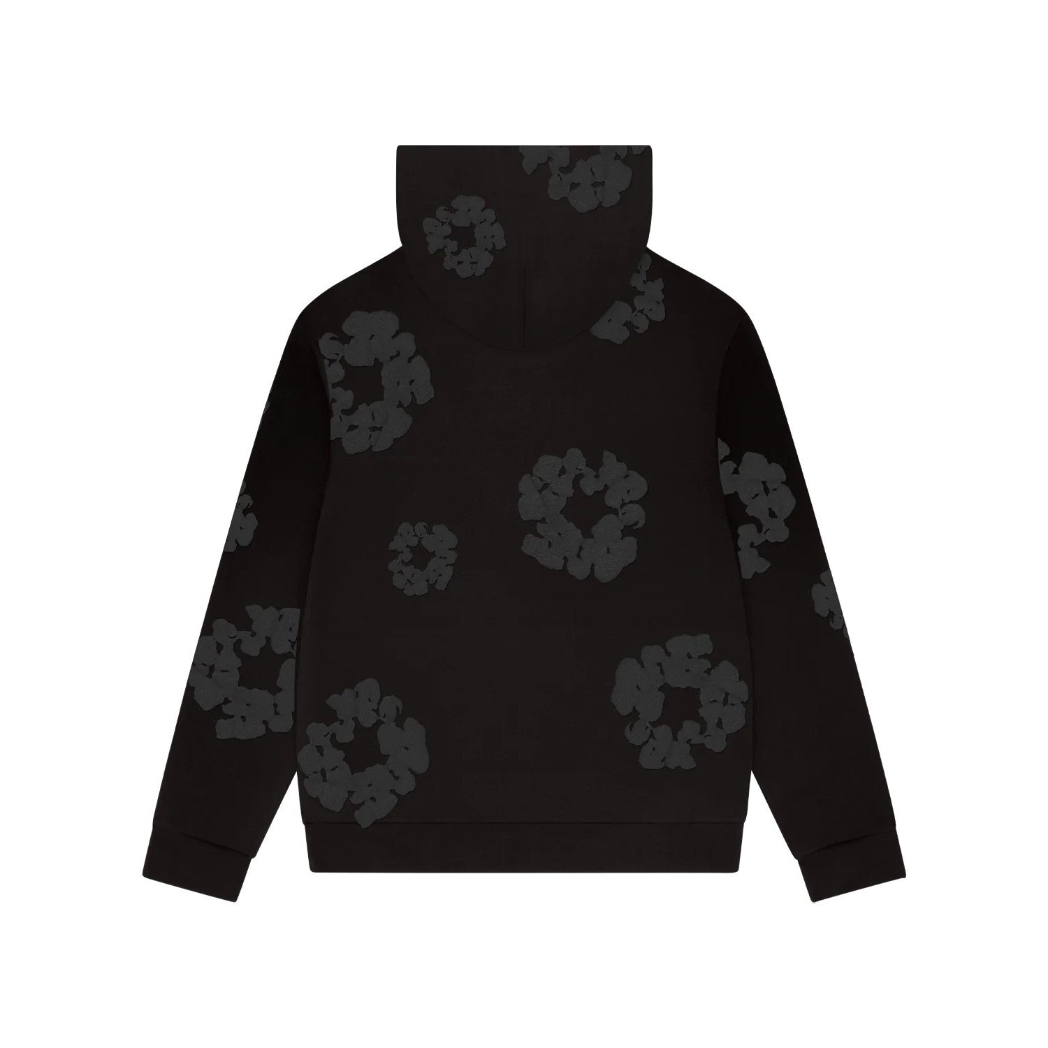 Denim Tears Men's And Women's Spring/fall Fashion Trend Solid Color Hooded Pullover Loose Fit Cotton Hoodie With Floral Print European American Style High Street Hip Hop Streetwear Sweatshirt #79535