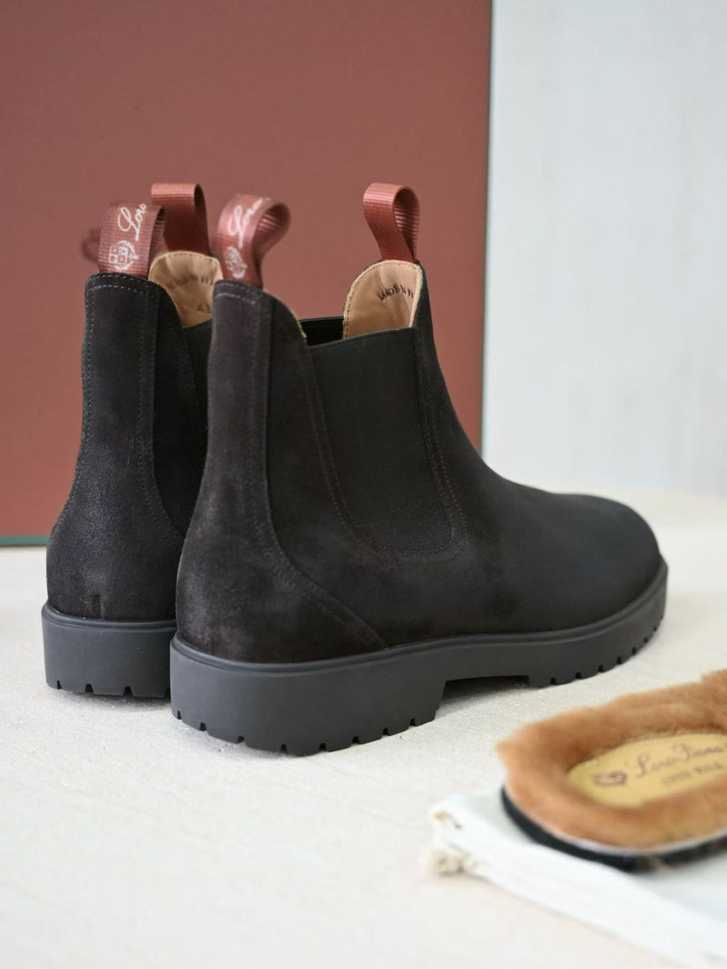 Loro Piana Men's Dover Walk Men's Chelsea Boots Winter shoes Low Cut Round Toe Martin Boot #332379