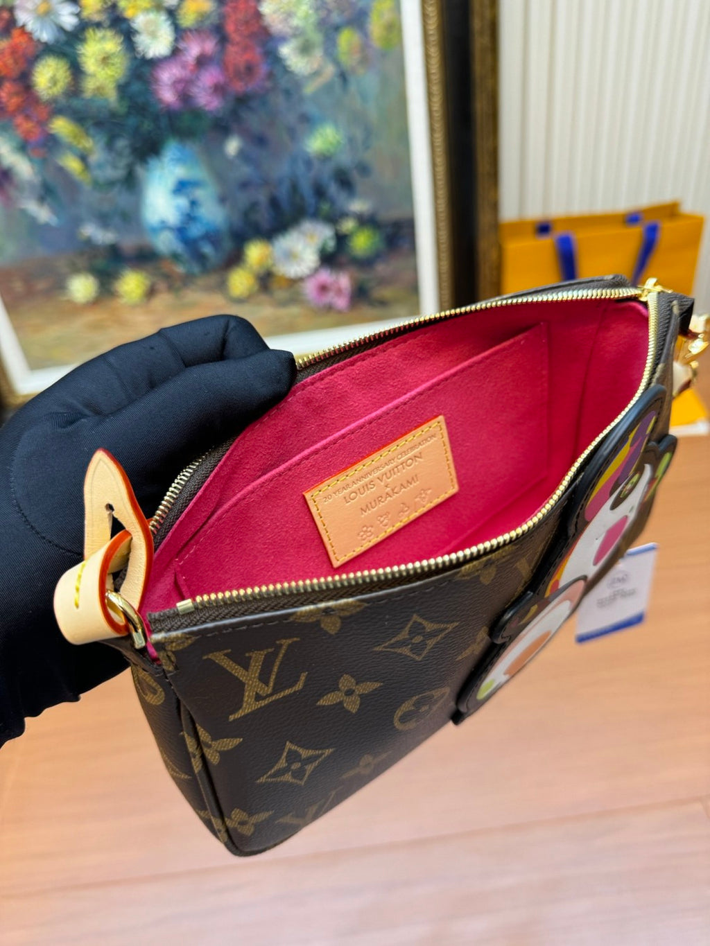 Louis Vuitton Women's Pochette Accessoires Handbag Logo Full Printed Solid Color Cowhide Casual Shoulder Bag Bags #75414