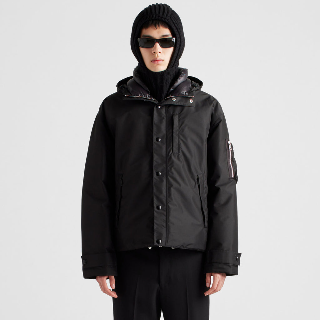 Prada Men's Fall/winter Fashion Casual Solid Color Hooded Zipper Single Button Windproof Down Jacket #79565