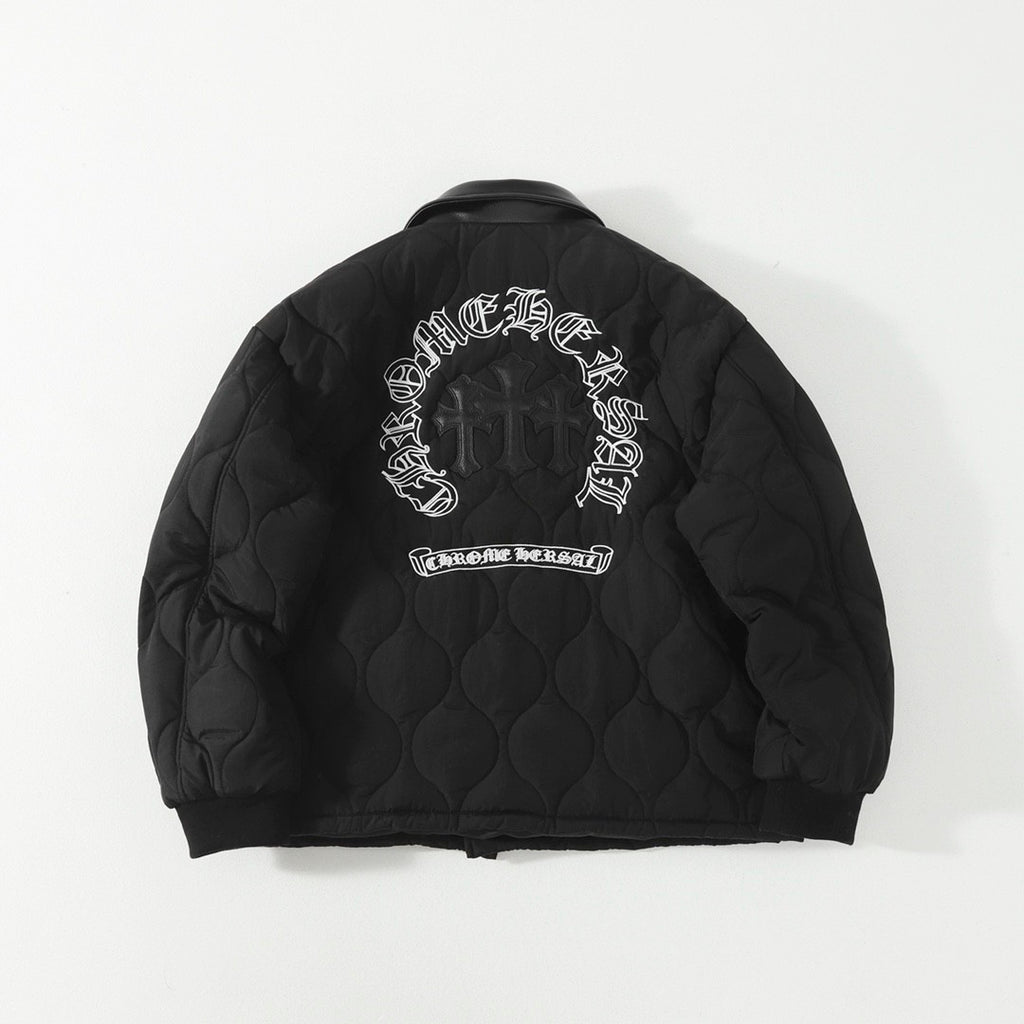 Chrome Hearts Men's & Women's Fall/Winter Fashion Casual Solid Color Lapel Single Breasted Jacket with Cross Pattern Silver Buttons Jacket #79113