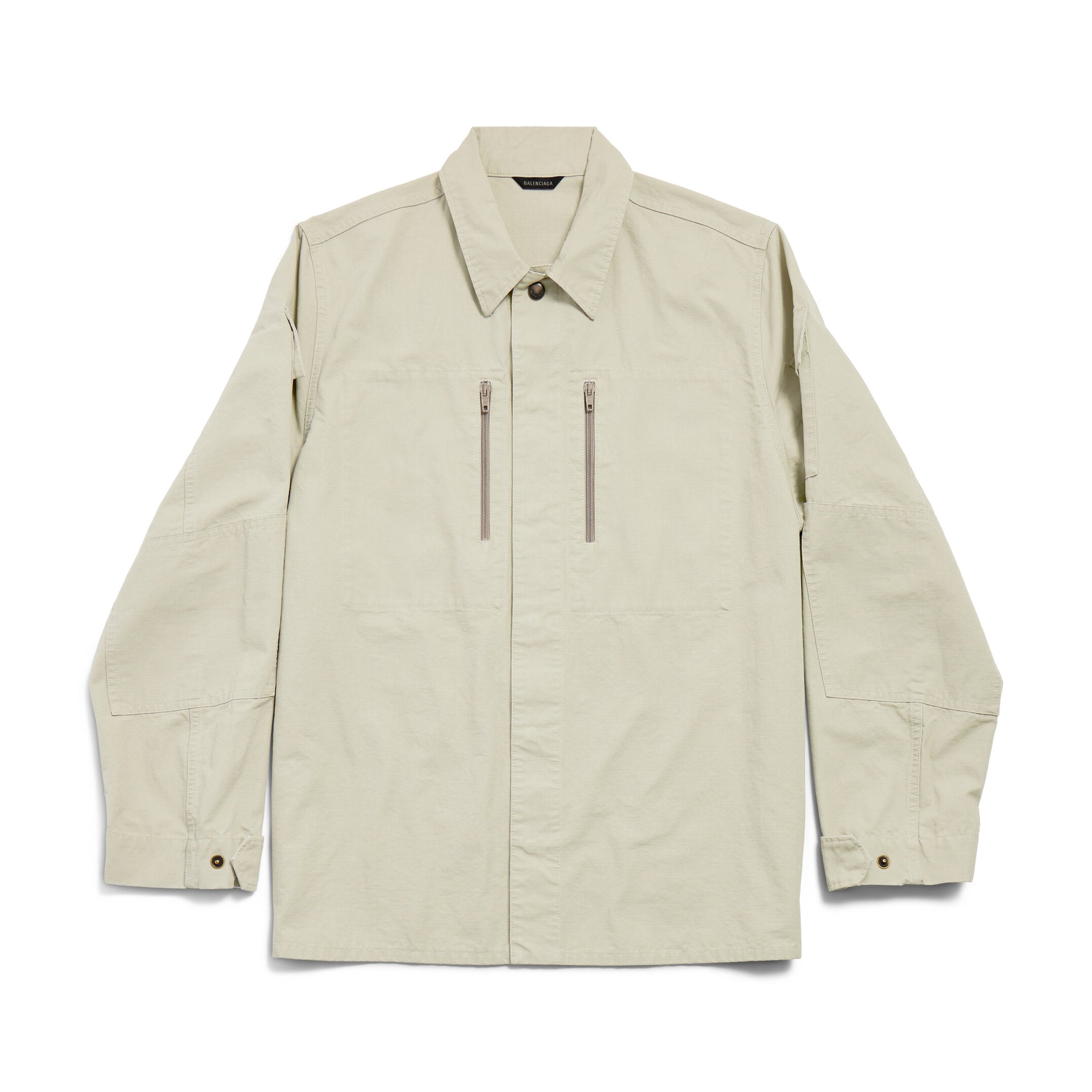 Balenciaga Men's Spring And Summer Solid Color Zipper Pocket Single Breasted Long Sleeve Shirt #75849