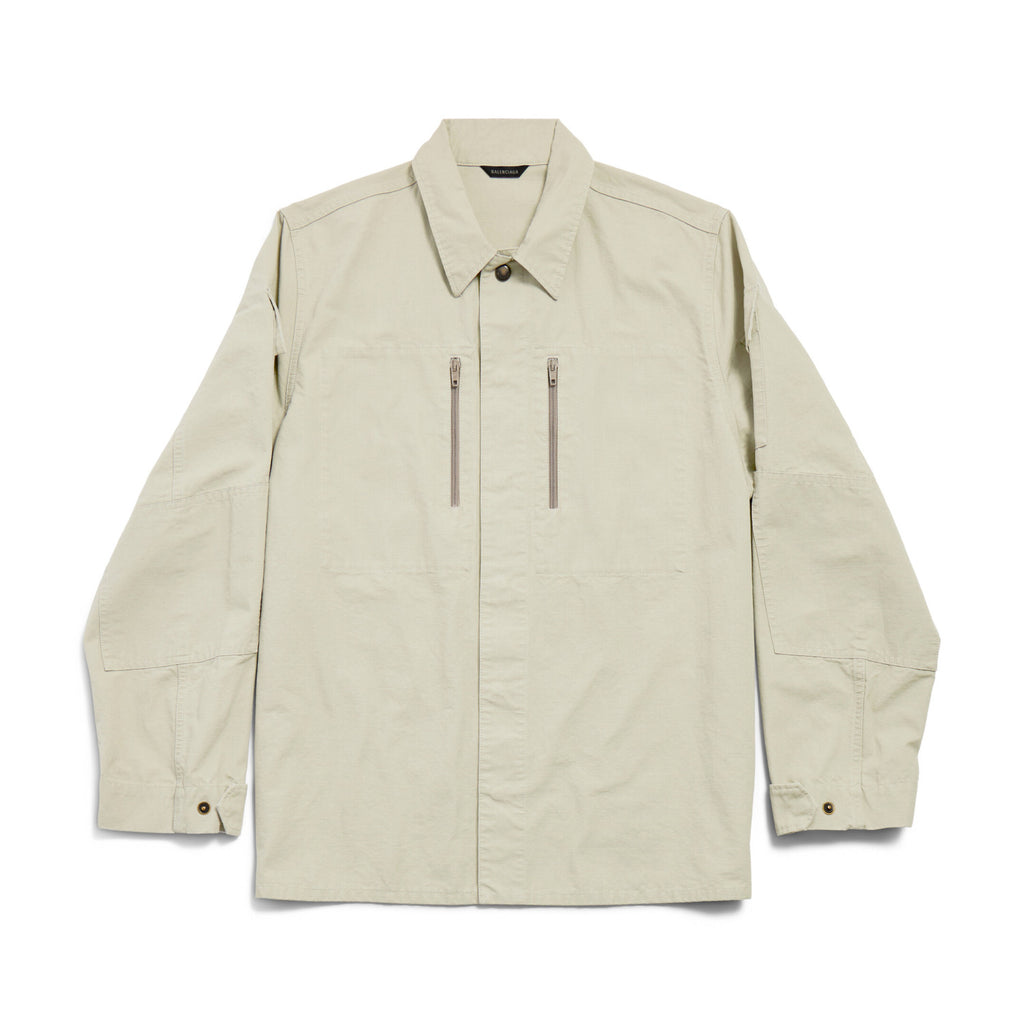 Balenciaga Men's Spring And Summer Solid Color Zipper Pocket Single Breasted Long Sleeve Shirt #75849