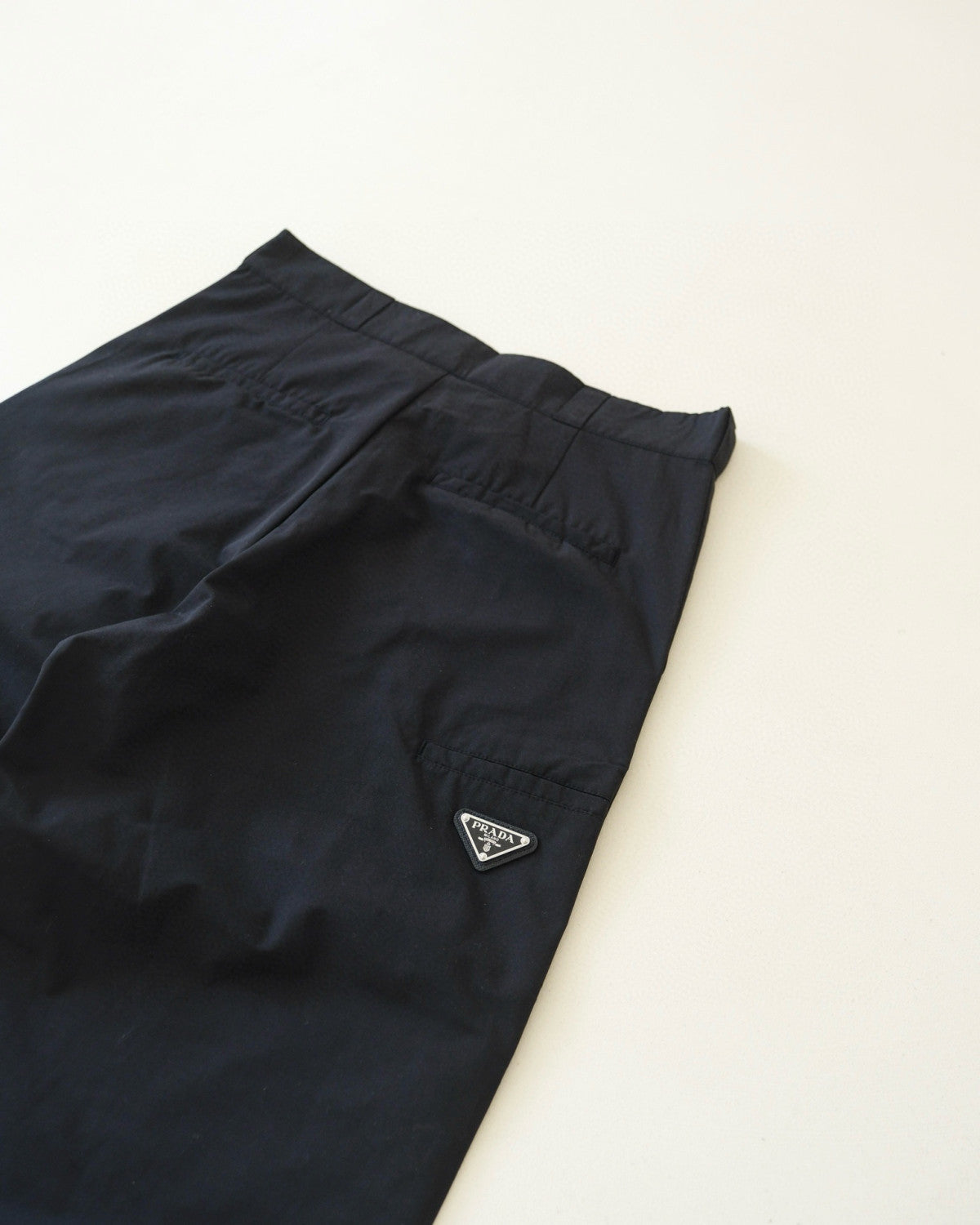 Prada Men's And Women's Women's Spring/summer Fashion Casual Solid Color Logo Triangle Emblem Recycled Nylon Relaxed Straight Leg Pants #79541
