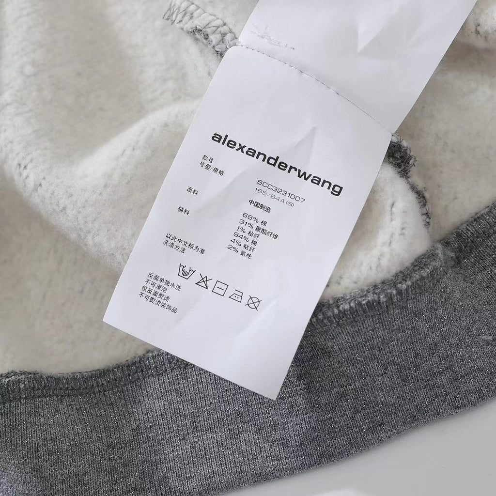 Alexander Wang Gray Zippered Loose Hooded Sweatshirt Ngvp #6687