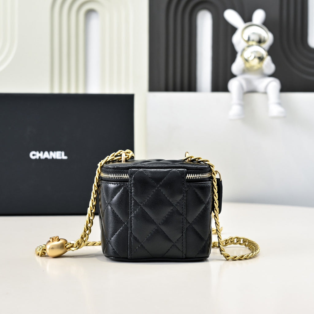 Chanel Women's Solid Color Chain Shoulder Grain Embossed Calfskin Box Bag Tote Shoulder Bags #75941