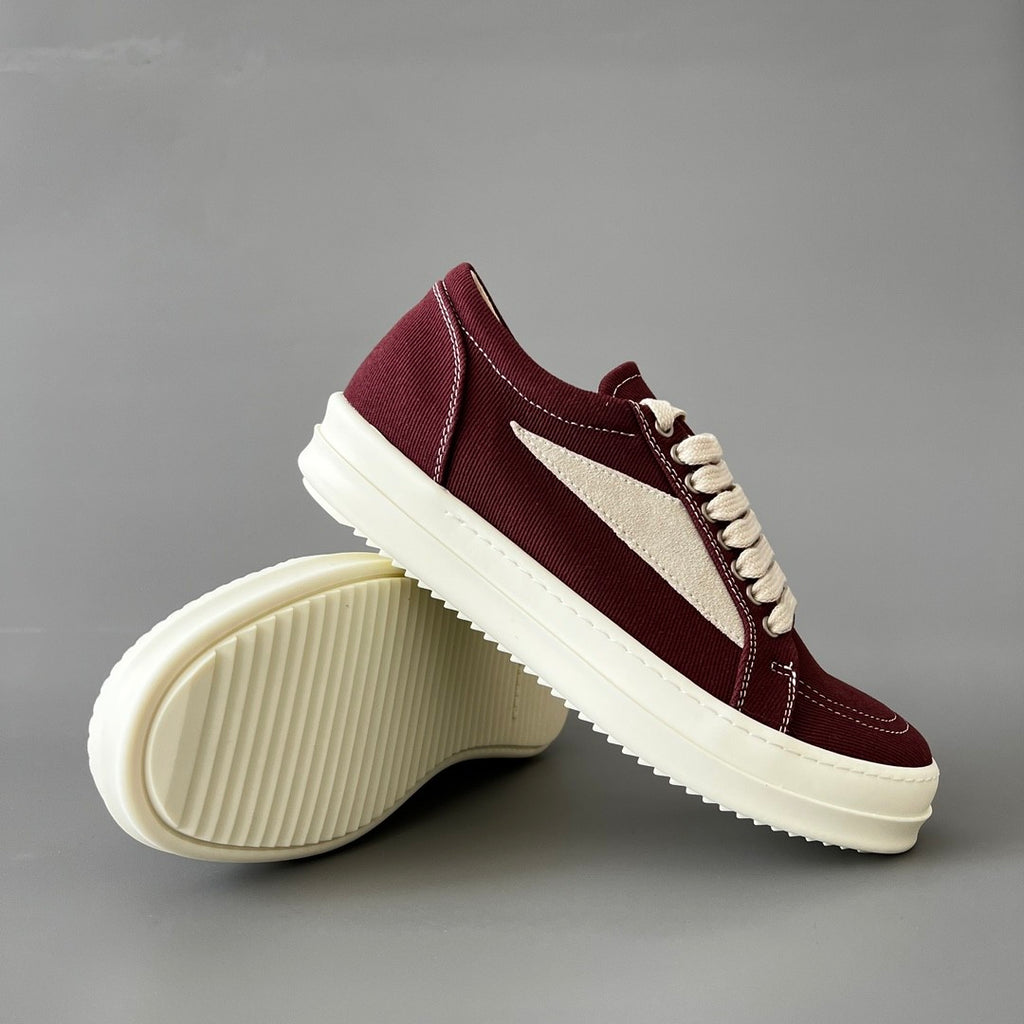 Rick Owens DRKSHDW Men's And Women's Spring/Summer Fashion Casual Round Toe Lace Up Low Top Twill Canvas Shoes #78281