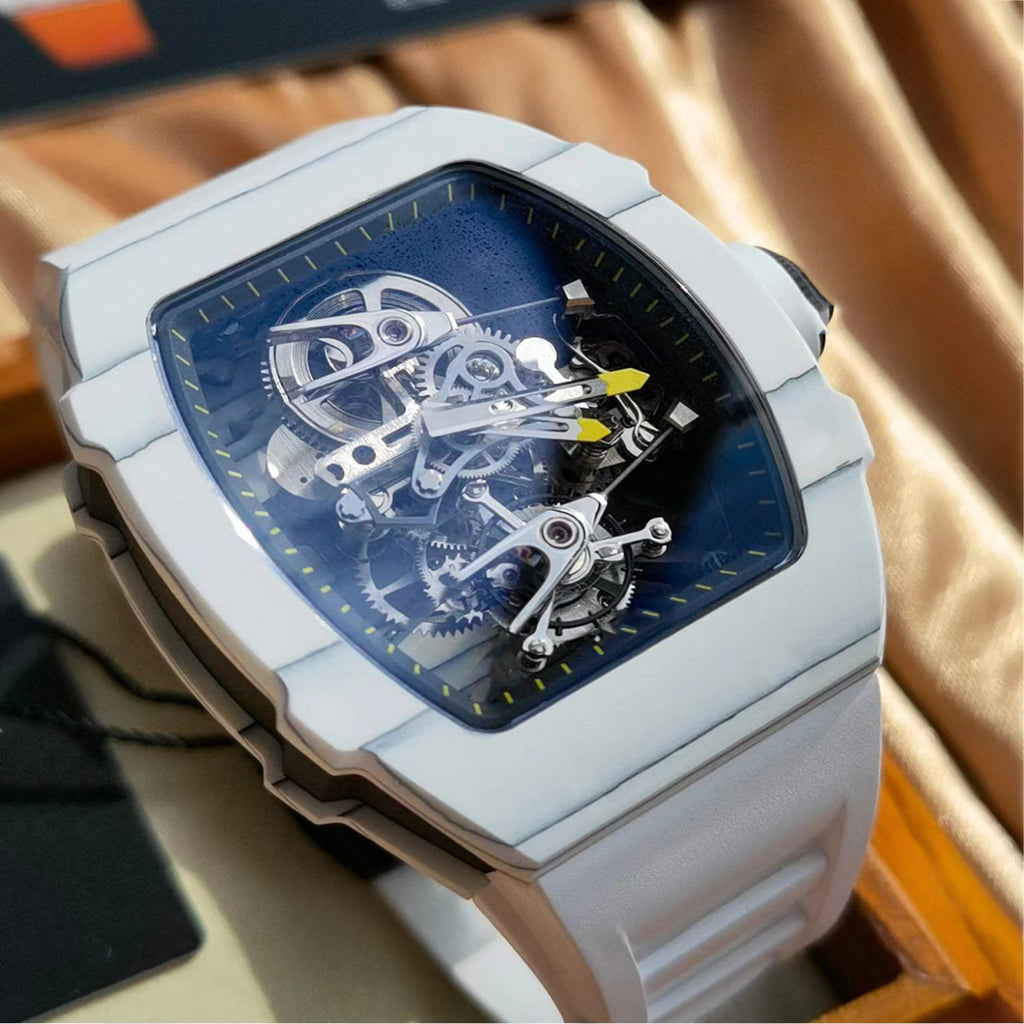 Carbon Fiber Tourbillon Wrist Watch Accessories Jewelry #82468