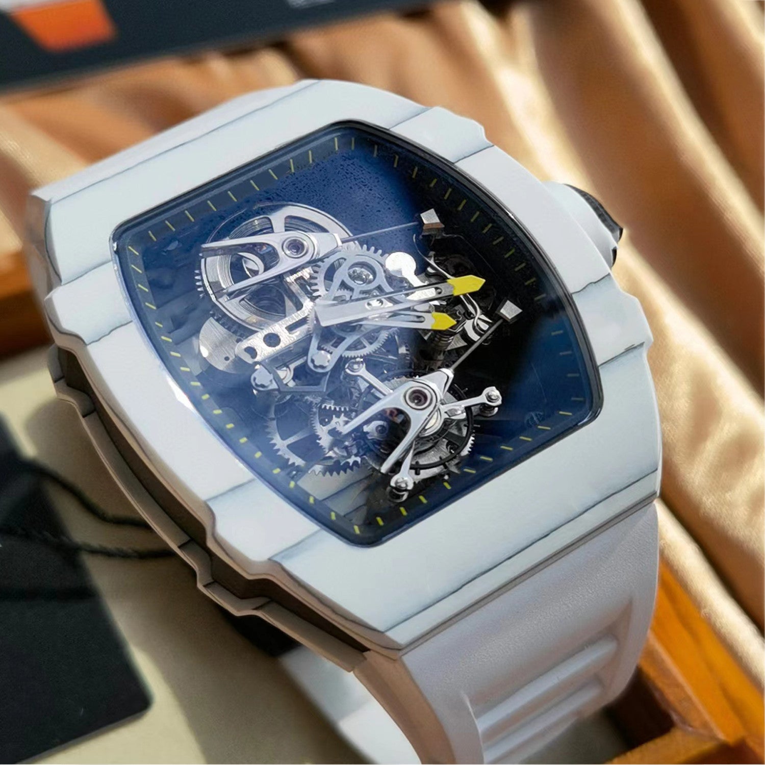 Carbon Fiber Tourbillon Wrist Watch Accessories Jewelry #82468