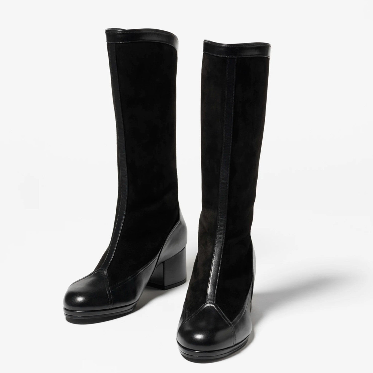 Chanel Women's Spring And Summer High Luxury Colorblocking Suede Short Boots Fashion Exquisite Black Temperament With Heels  Shoes Ngvp #2476