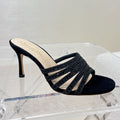 Dior Gem High Heel Fashion Sandals Slippers Women's Spring And Summer Black Silver Gold 8cm Leather Shoes Heel Fashion Temperament Sexy High Heel Shoes #81416