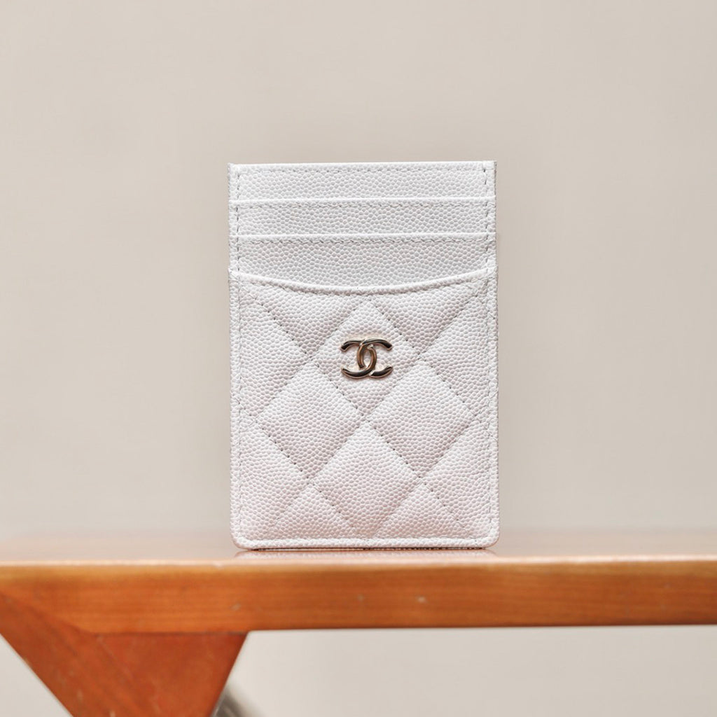 Chanel Women's Logo Checkered Solid Color Vertical Card Purse Wallet Casual Leather Bags Bag #71927