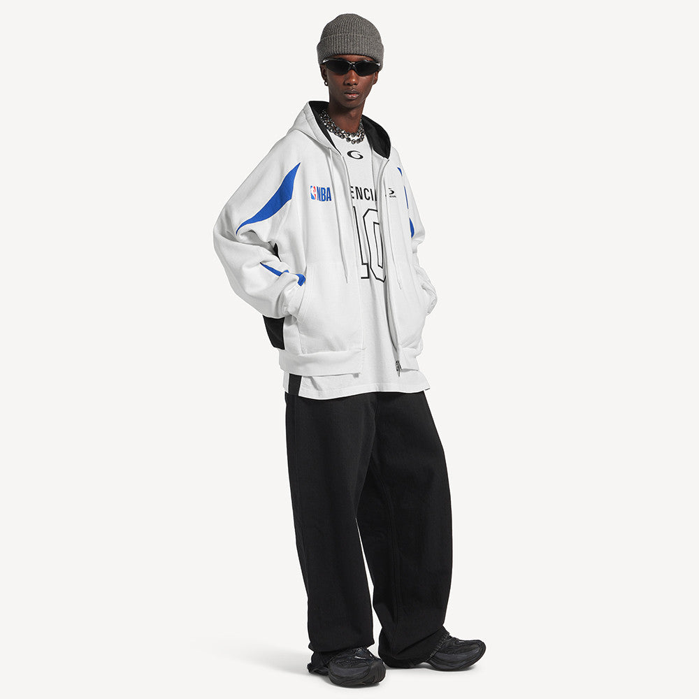 Balenciaga Men's Balenciaga NBA Collaboration Oversized Zip-up Hoodie in Black multicolor #377157