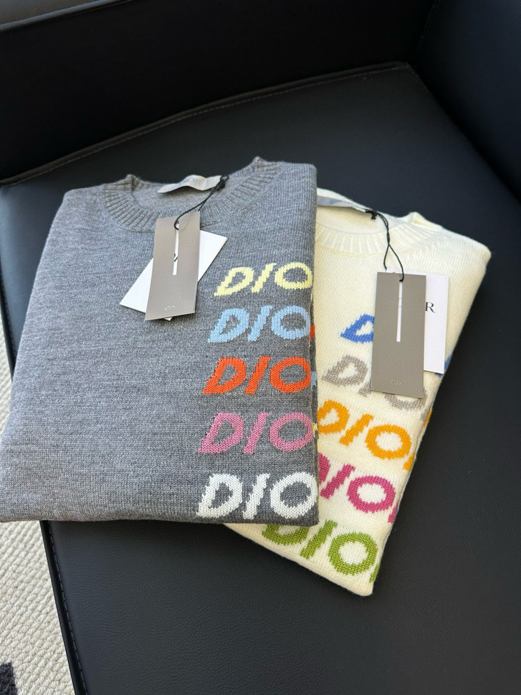 Dior Men's Spring & Autumn Colorful Logo Letter Embroidery Crew Neck Cashmere Sweater Pullover #97942