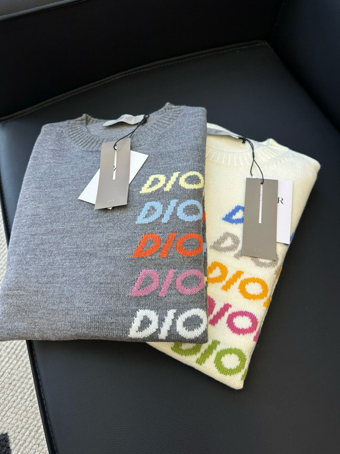 Dior Men's Spring & Autumn Colorful Logo Letter Embroidery Crew Neck Cashmere Sweater Pullover #97942