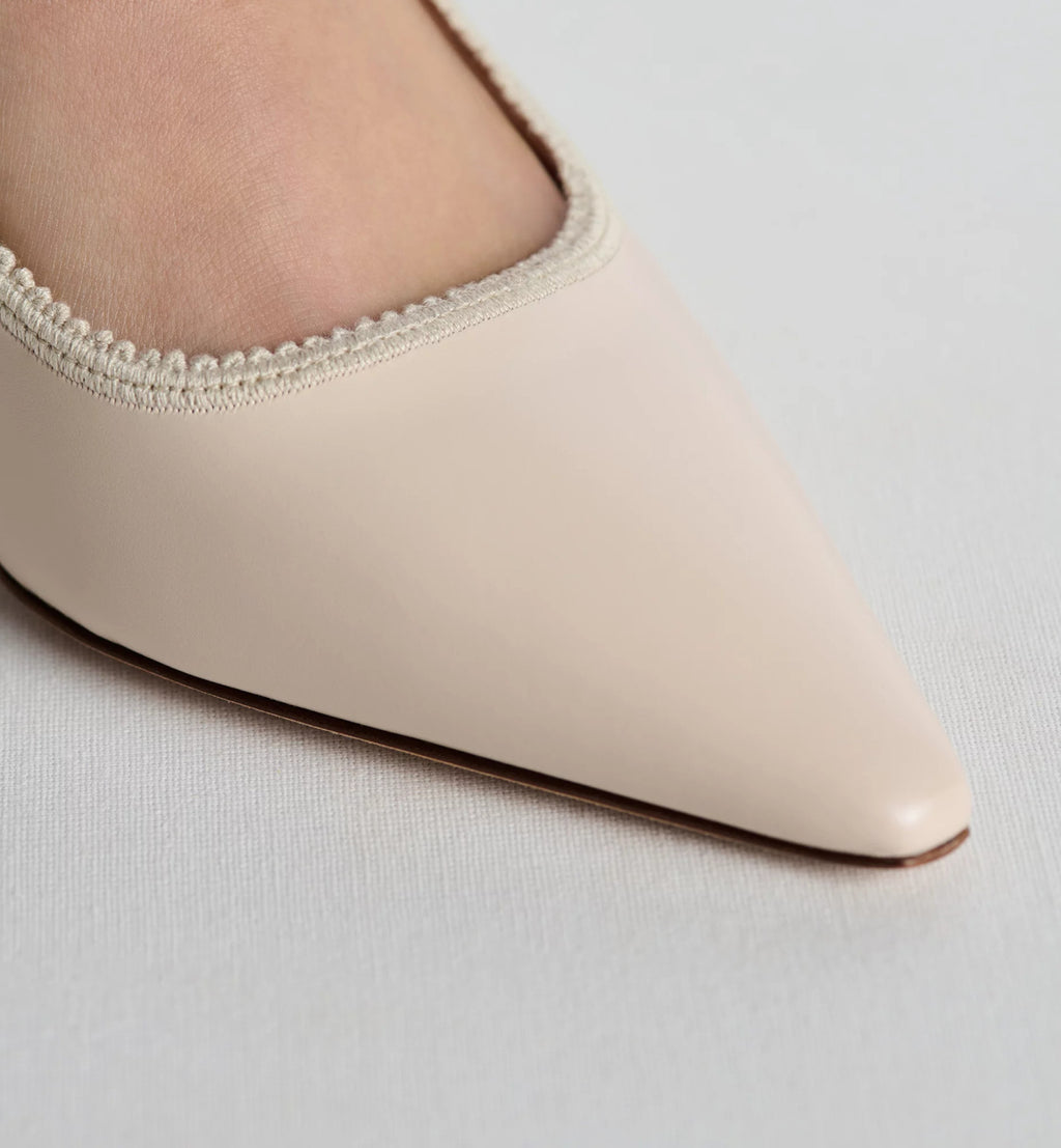 Dior Women's J'Adior Slingback Pump Embroidered Bow Leather Solid Color High-Heel Shoes Spring. Summer. and Fall Pointed-Toe Stiletto Casual Shoes Heel Height: 6.5 cm #81471