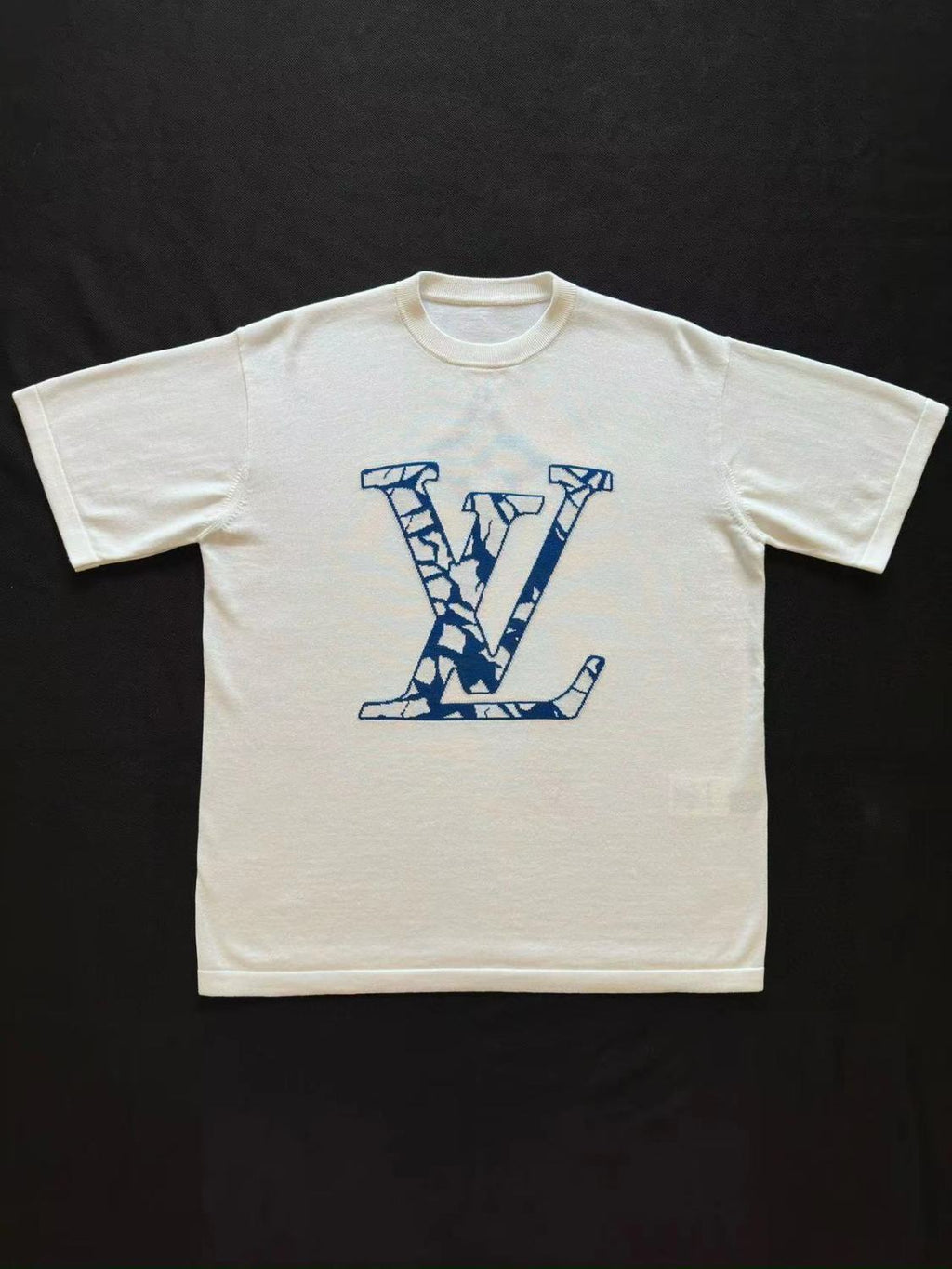 Louis Vuitton Men's Summer Logo Letter Print White Cotton Short Sleeve Fitted Straight T-Shirt #97965