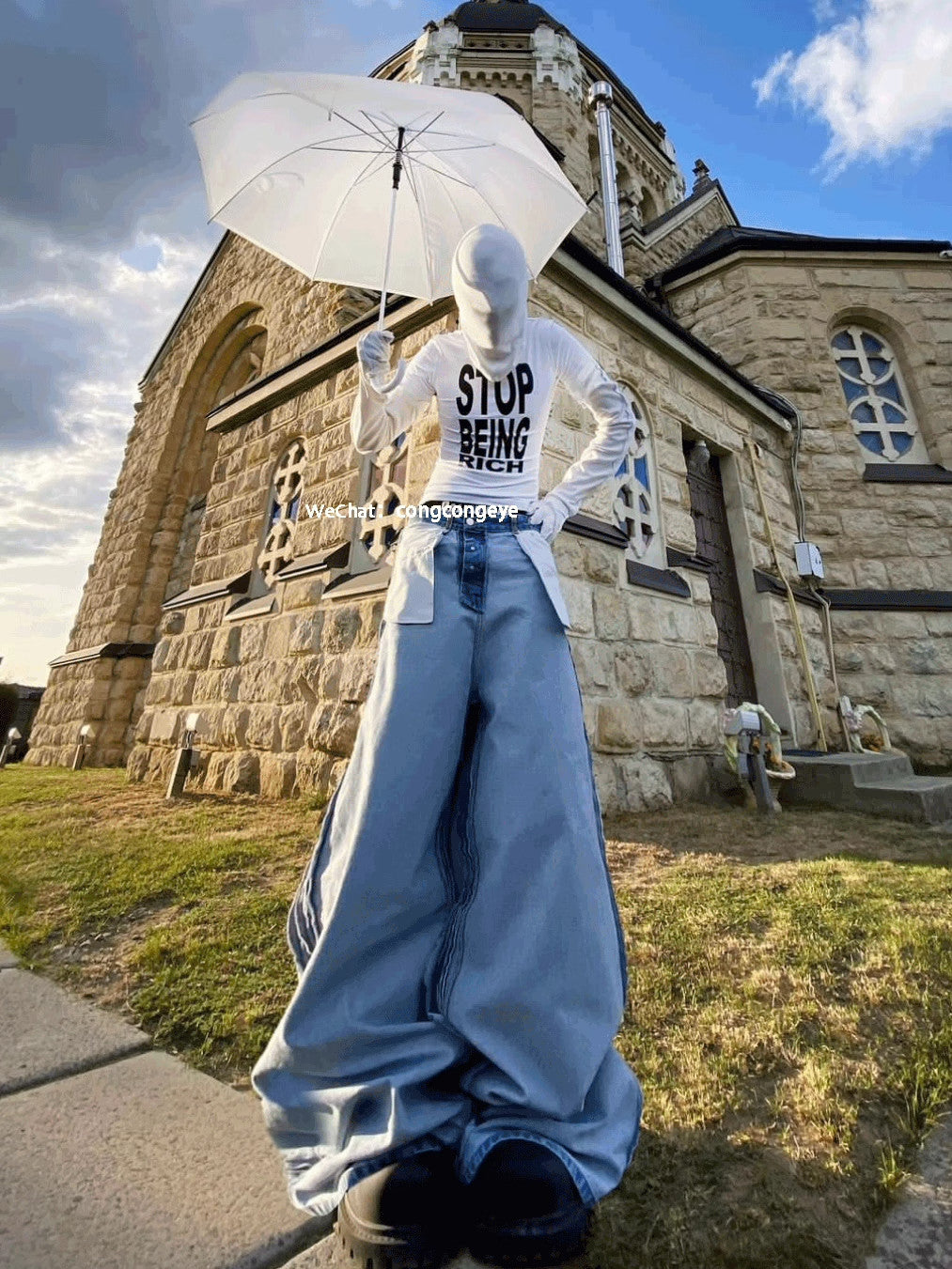 Vetements Men And Women With The Same Paragraph Fall And Winter Double-sided Wear Washed Blue Wide-legged Loose Flare Jeans Jeans High Street Trend Casual Straight Pants Ngvp #2458