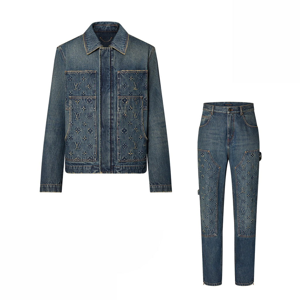 LouisVuitton Spring And Autumn Long Sleeved Denim Coat and Pants Set #94515