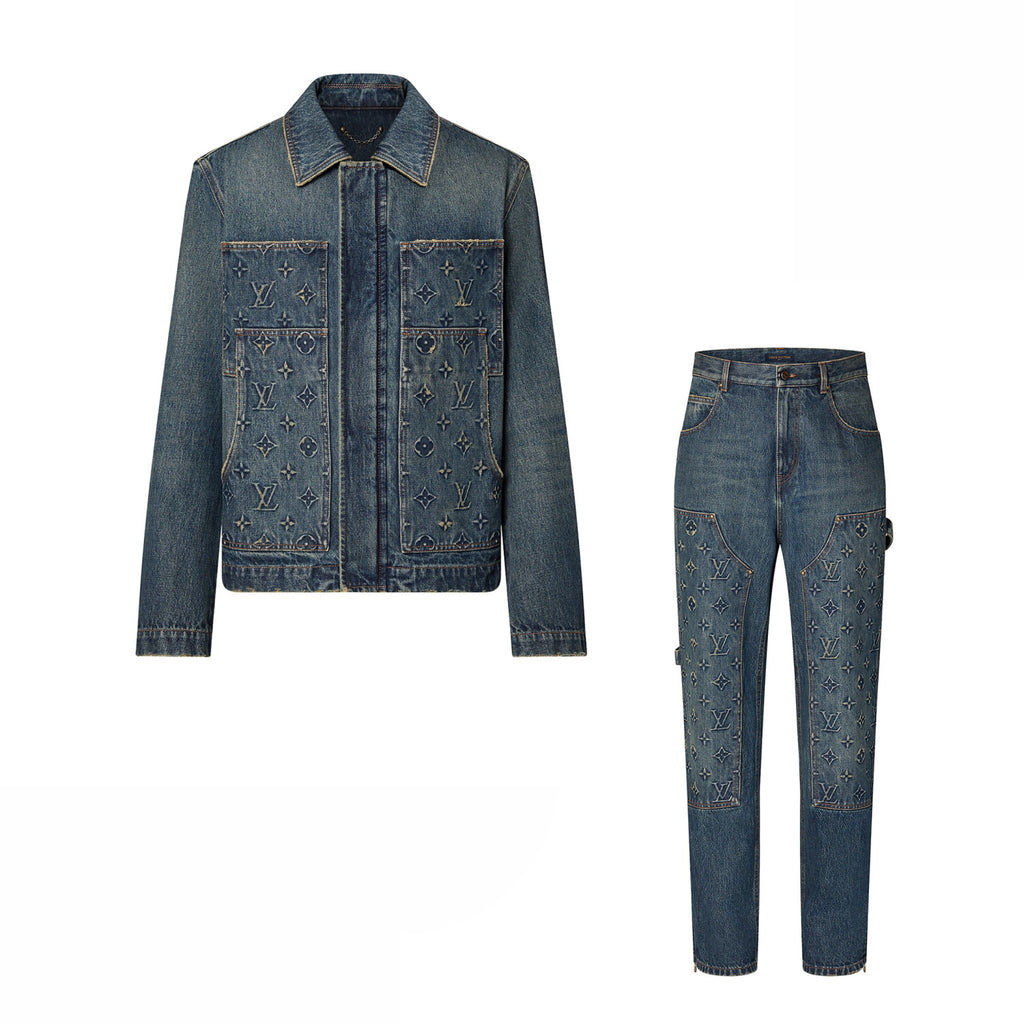 LouisVuitton Spring And Autumn Long Sleeved Denim Coat and Pants Set #94515