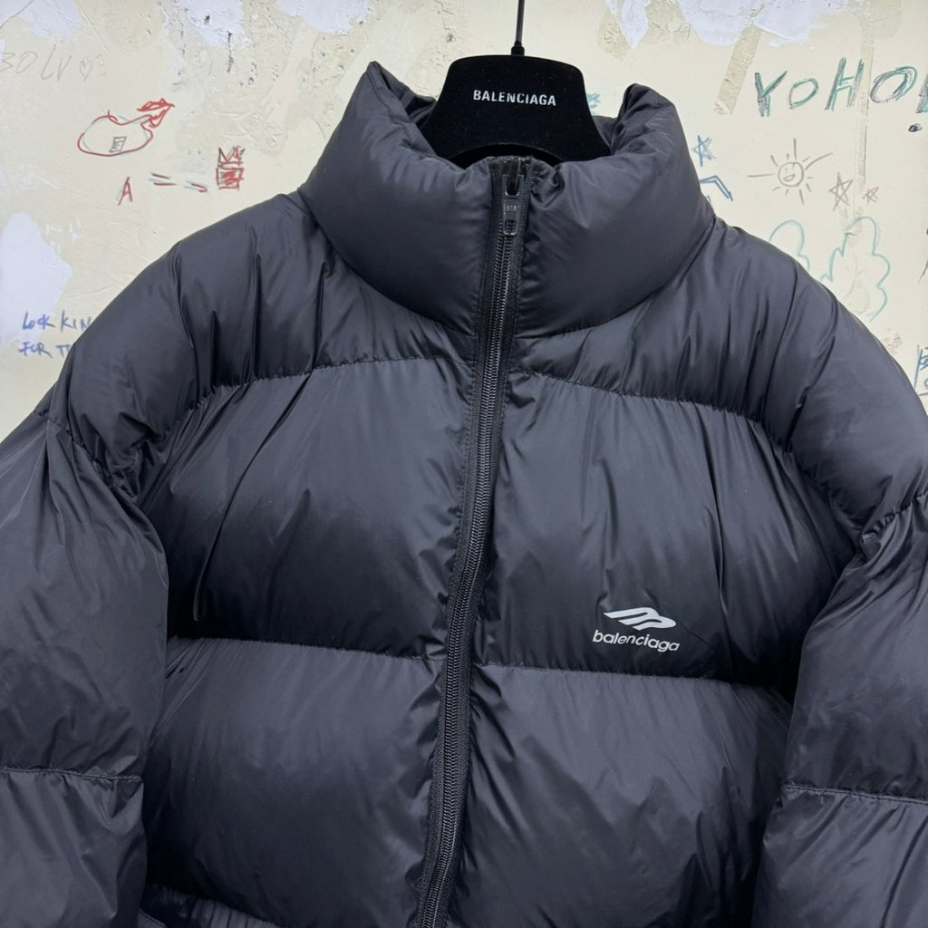 Balenciaga Men's Women's Autumn And Winter Standing Collar Solid Color Zipper Long Sleeve Puffer Down Jacket #73355