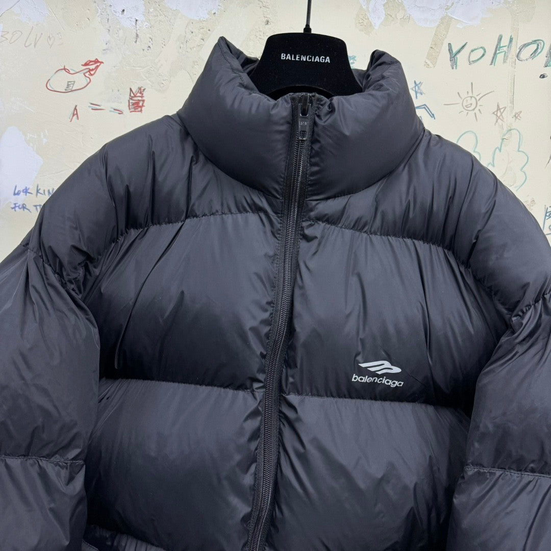 Balenciaga Men's Women's Autumn And Winter Standing Collar Solid Color Zipper Long Sleeve Puffer Down Jacket #73355