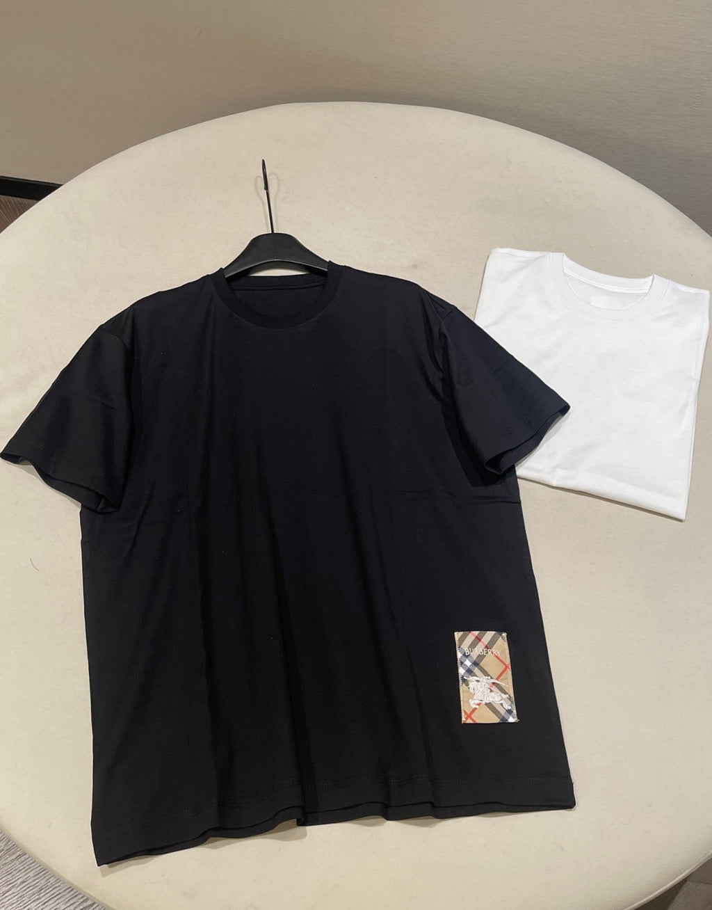 Burberry Men's Summer Embroidered Logo Round Neck Cotton Short Sleeve T-Shirt #75264