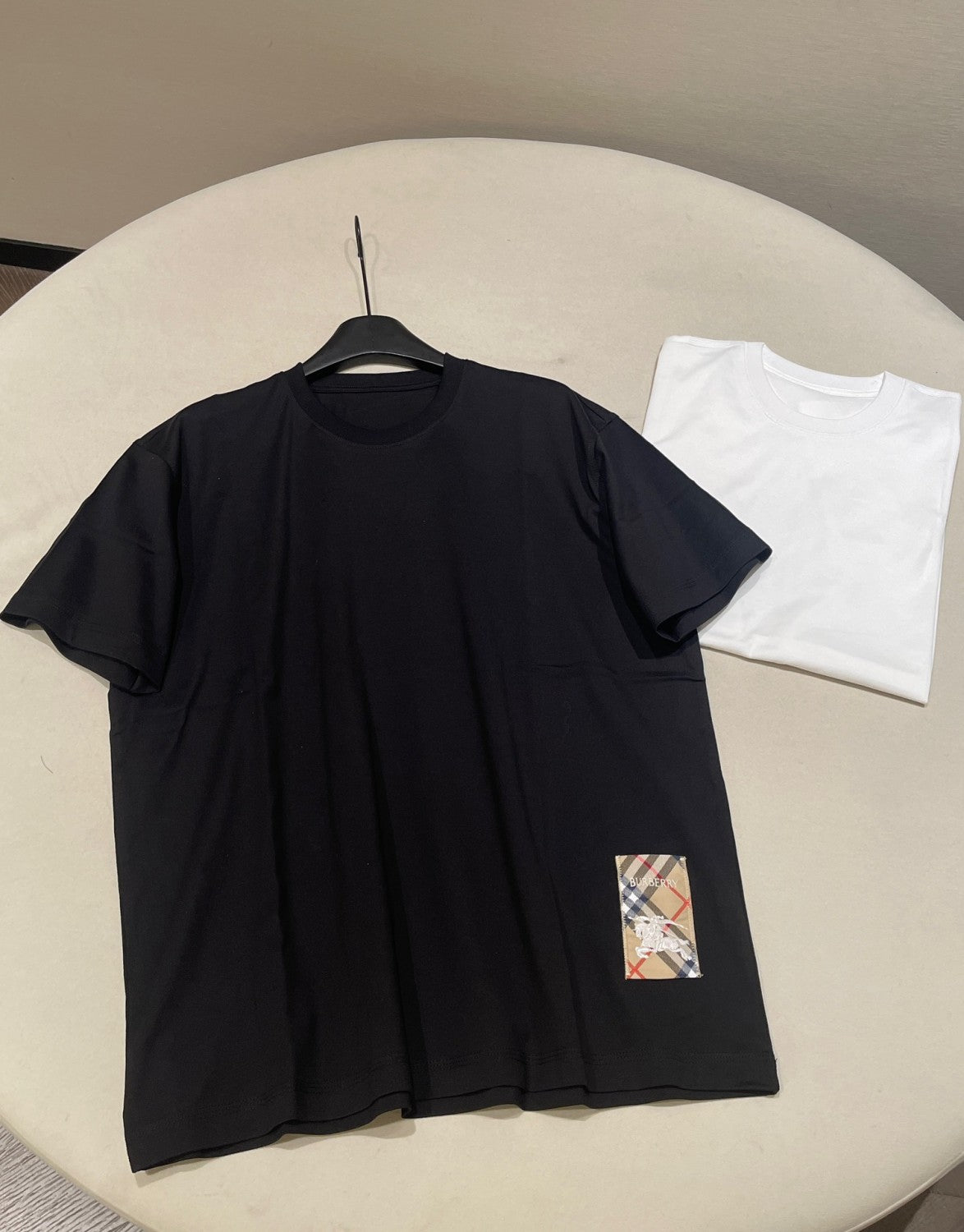 Burberry Men's Summer Embroidered Logo Round Neck Cotton Short Sleeve T-Shirt #75264