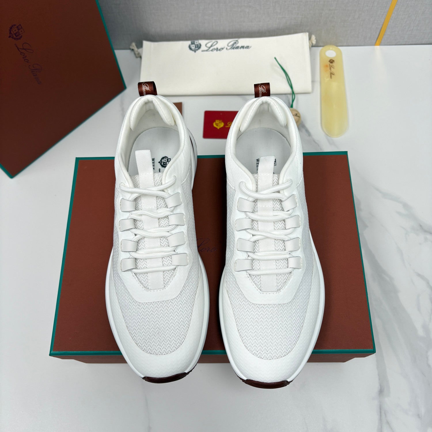 Loro Piana Week End Walk Mesh Cowhide Suede Casual Sneakers #381648