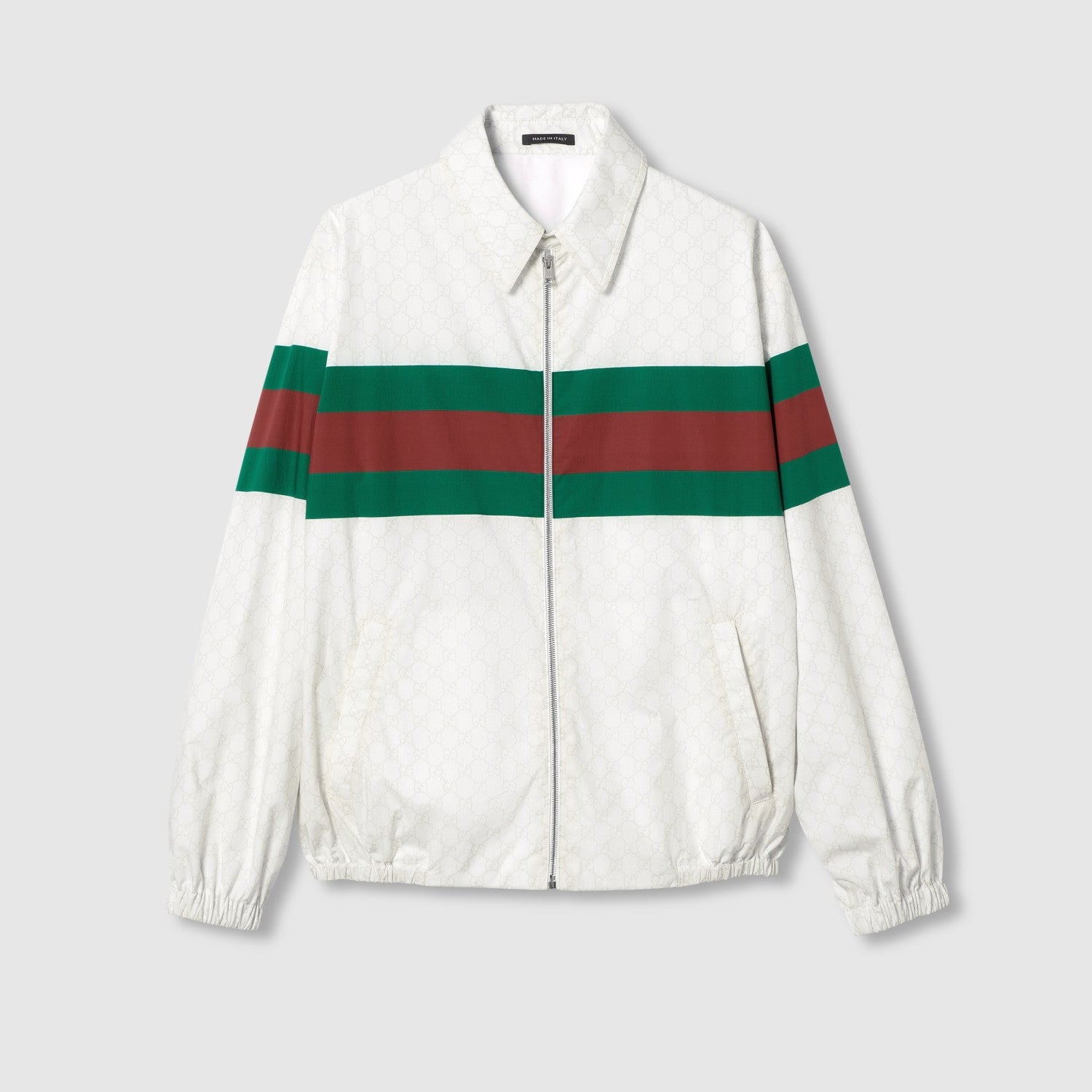Gucci Men's Spring and Autumn GG Printed Cotton Colorful Webbing Standing Collar Zipper Casual Long Sleeve Sports Jacket #99962
