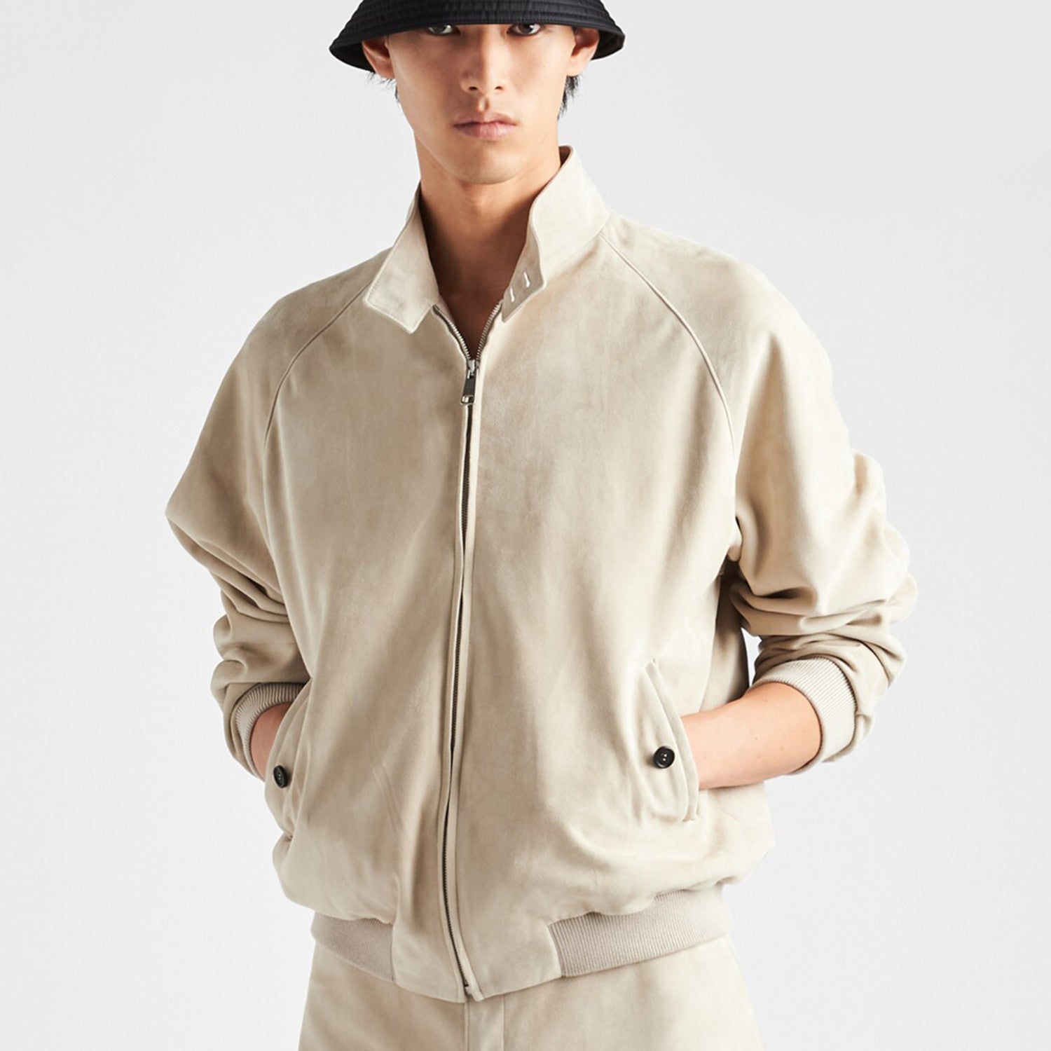 Prada Mens Suede Bomber Jacket Spring And Autumn Classic Solid Color Fashion Casual Fitted Jacket Coat Ngvp #8761