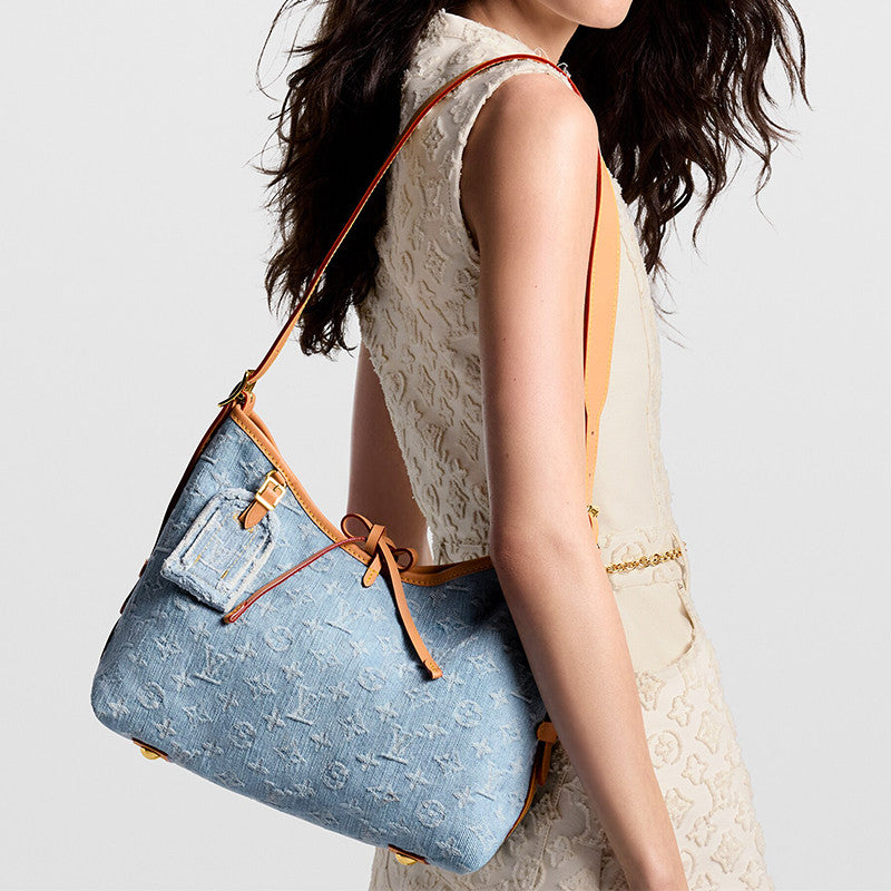Louis Vuitton Women's Carryall Small Denim Logo Tote Bag Solid Color Mother-And-Child Bag Canvas And Leather Underarm Bag Bags M11462 #81484