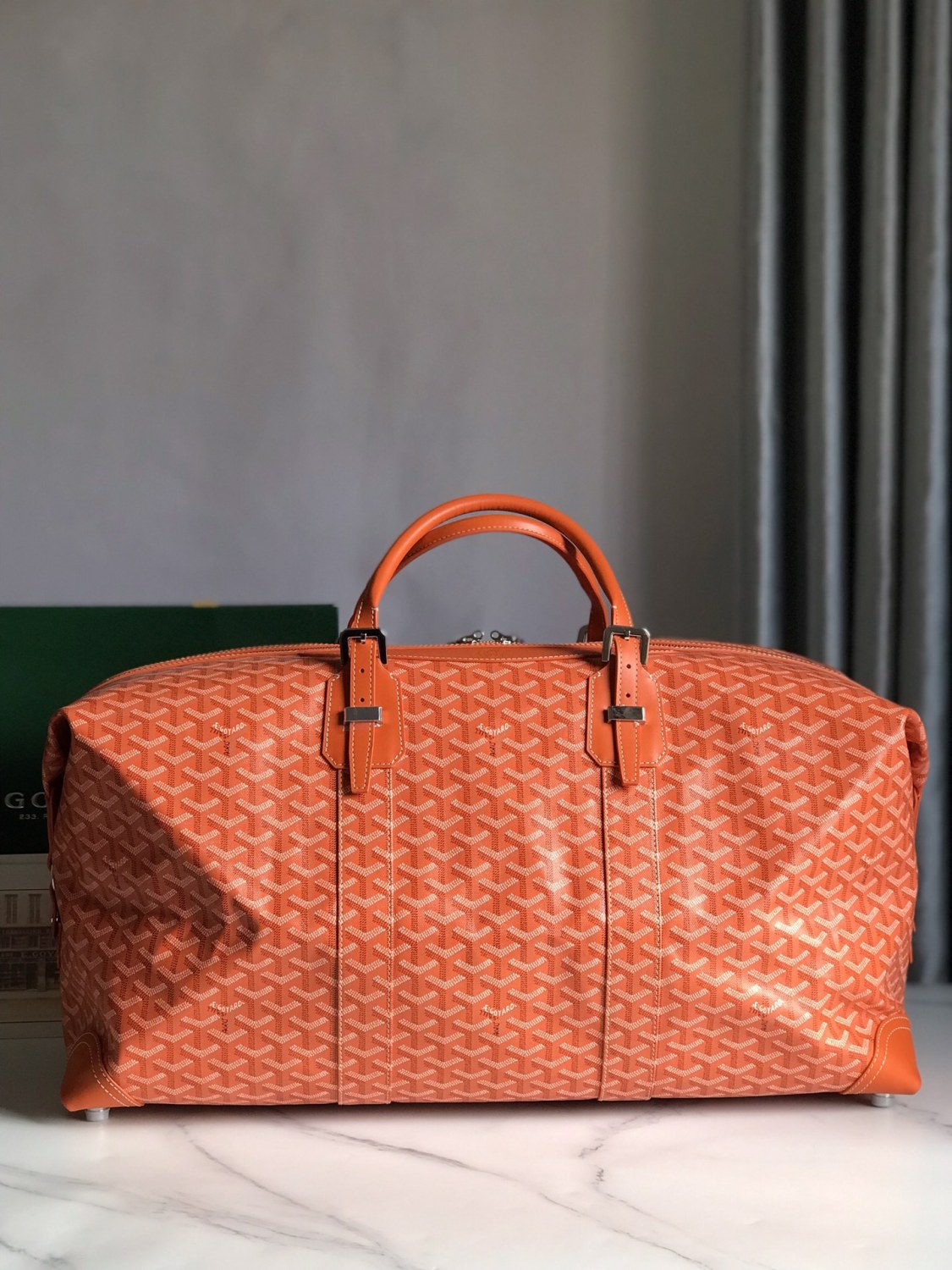 GOYARD Bowling45 Men's And Women's Fashion Classic All-over Print Zipper Closure Canvas Leather Oversized Travel Bag Bags BOWLIN045TY33CL33P #78364
