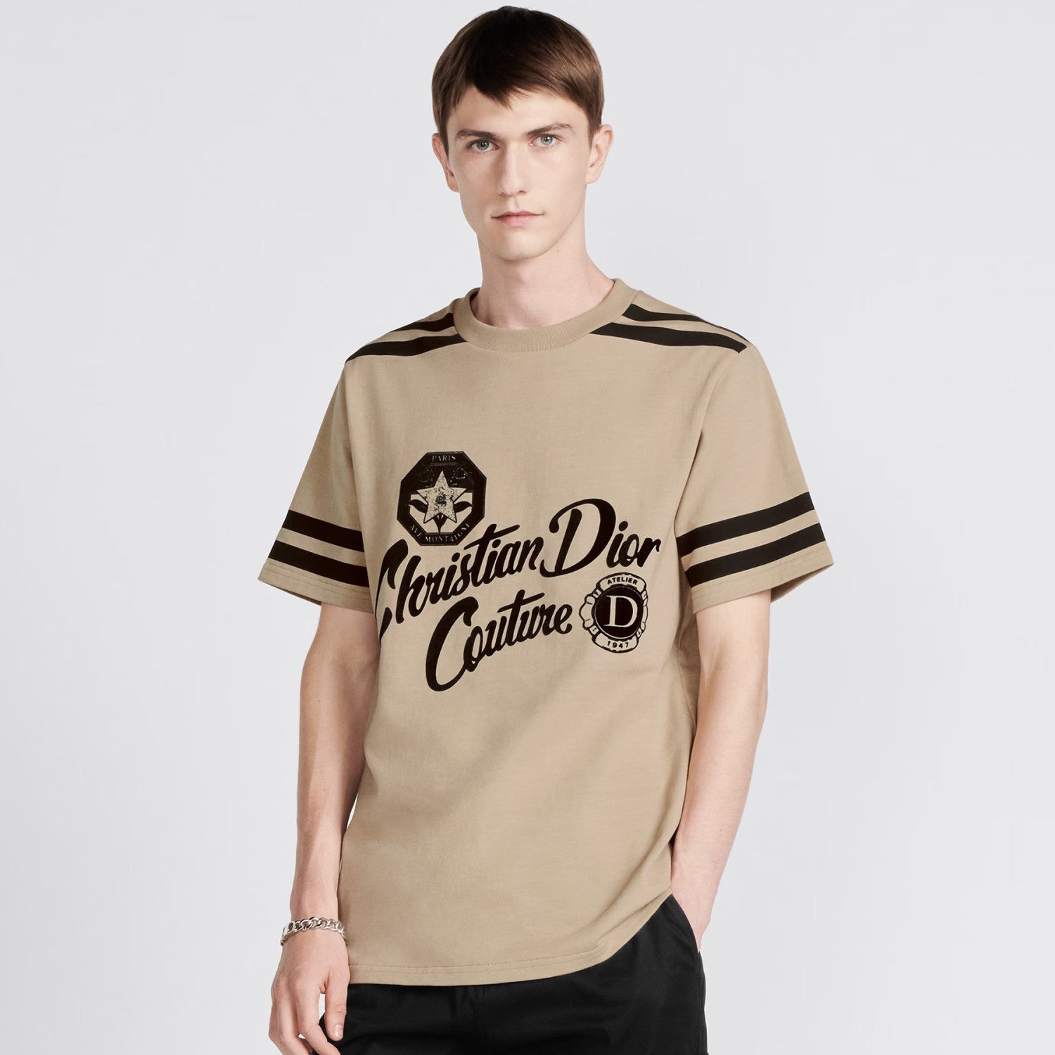 Dior Men's Summer Solid Color Letter Logo Printed Loose Round Neck Short Sleeve T-Shirt #98448