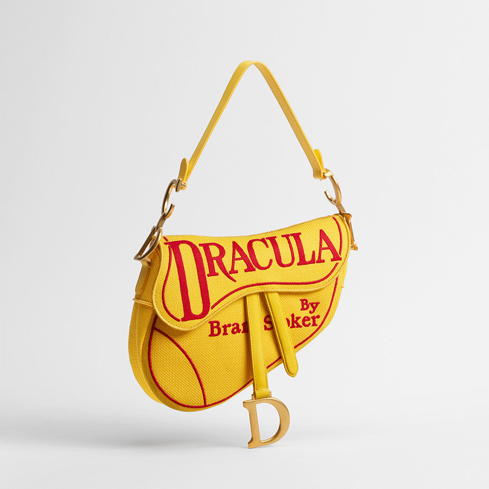 Dior Saddle Bag with Strap Yellow and Red Book Cover Embroidery Women's Flip-top Saddle Bag Handbag Shoulder Bag M0469CEHM-M02I #197331