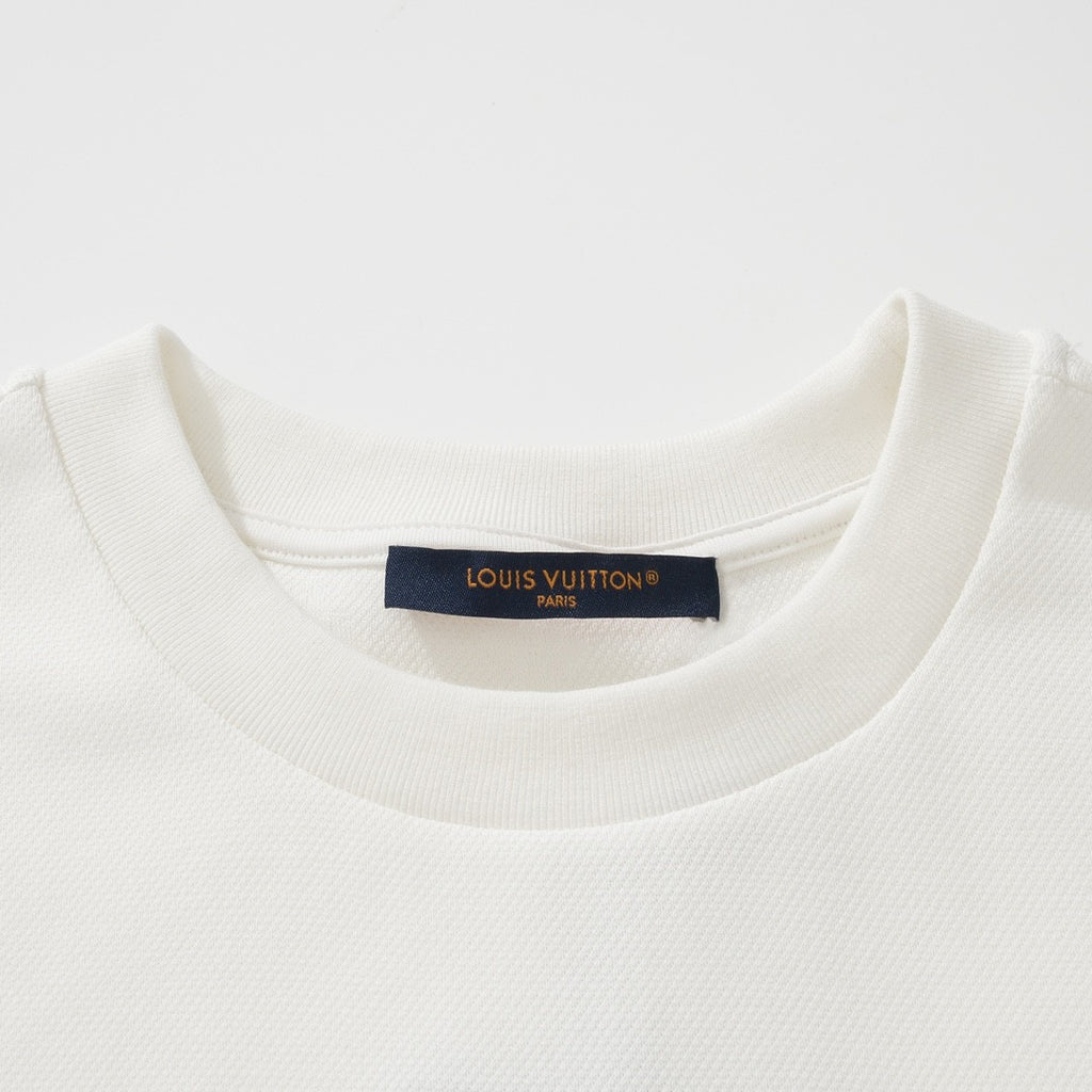 Louis Vuitton Men's Summer Solid Colour Pocket Round Neck Cotton Short Sleeve T-Shirt #99494