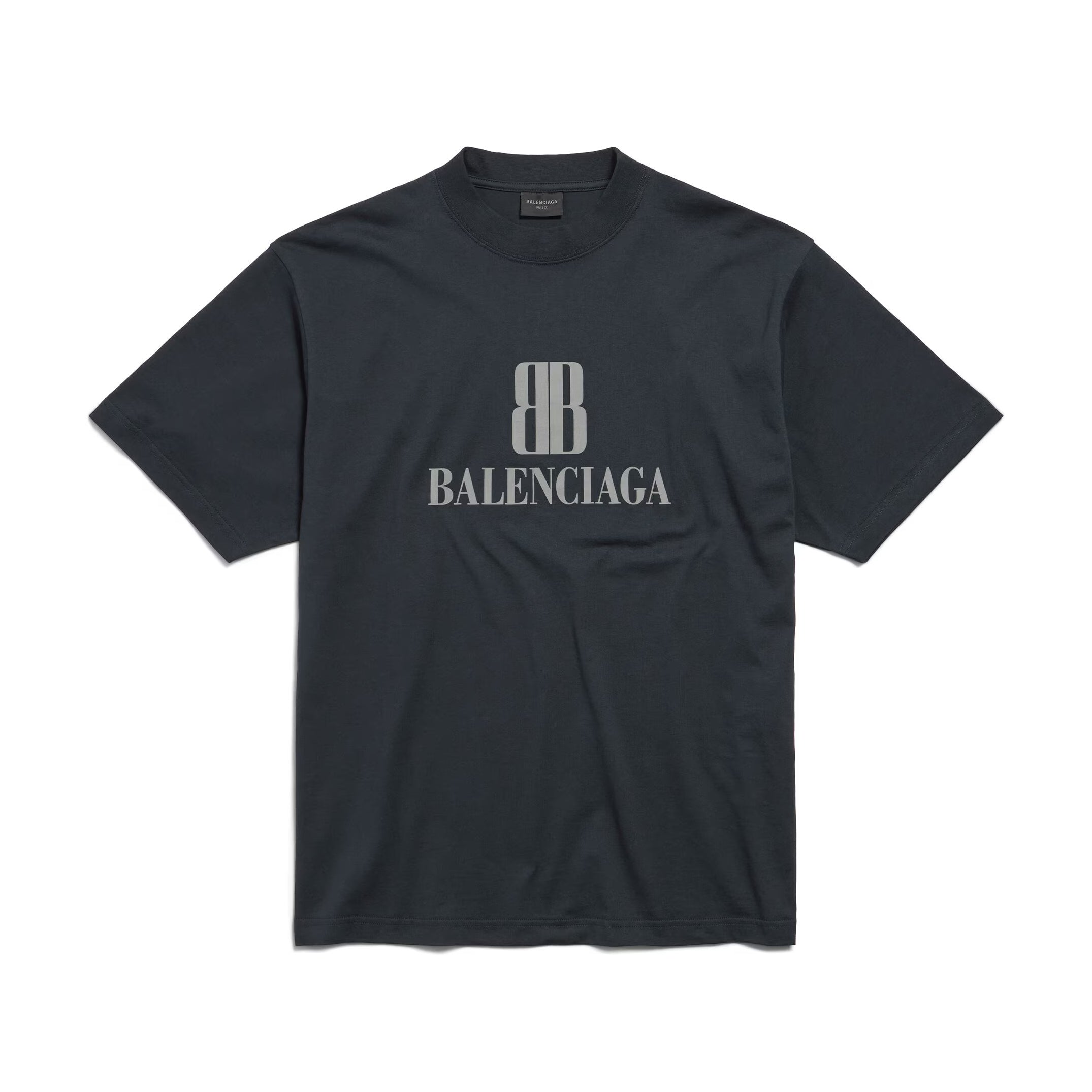 Balenciaga Men's Summer Solid Color Letter Print Round Neck Cotton Short Sleeve T-Shirt #77751