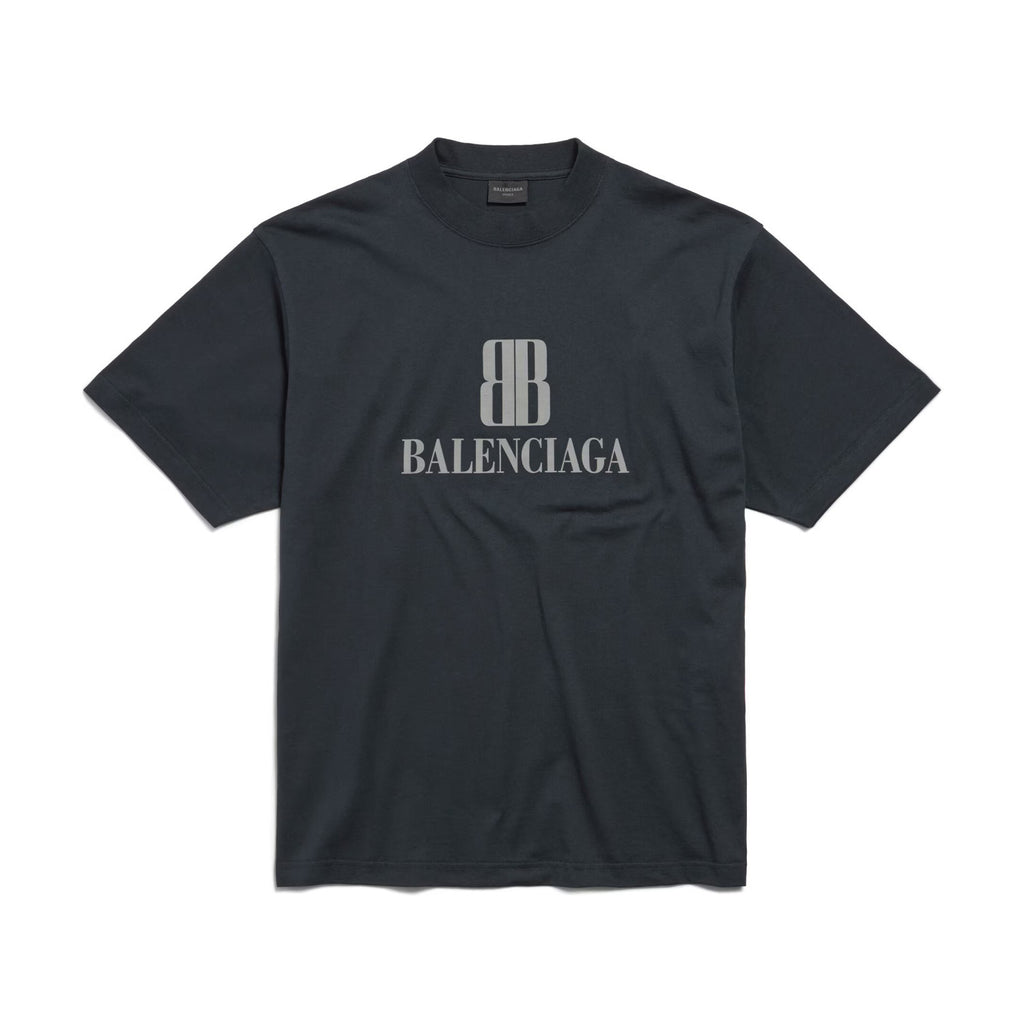 Balenciaga Men's Summer Solid Color Letter Print Round Neck Cotton Short Sleeve T-Shirt #77751