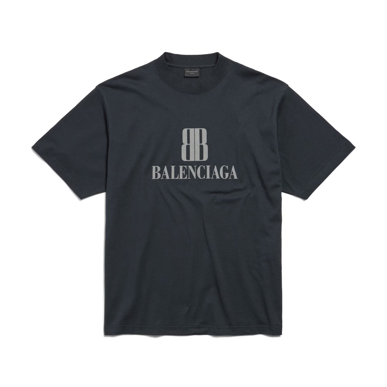 Balenciaga Men's Summer Solid Color Letter Print Round Neck Cotton Short Sleeve T-Shirt #77751