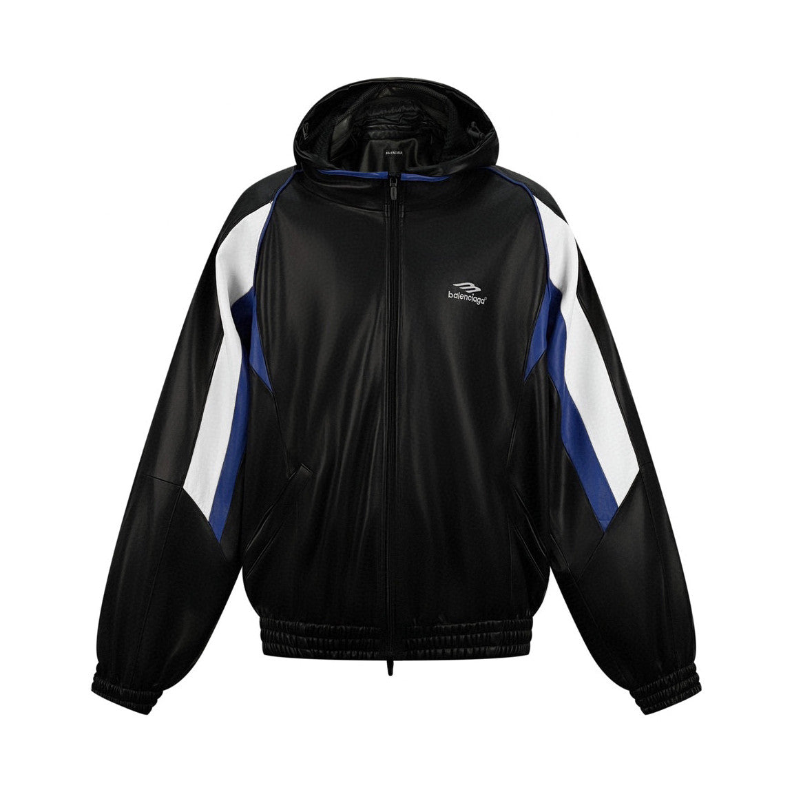 Balenciaga Leather Hooded Zip Jacket #96691