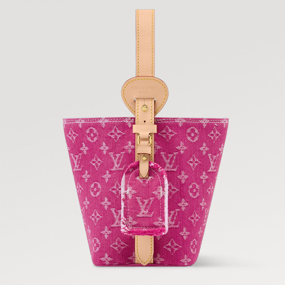 Louis Vuitton Women's Bucket Bag All In BB Burgundy Denim Cotton 2026 Spring New Arrival Light Luxury High-End Fashion Casual Bag M28107 #82886A