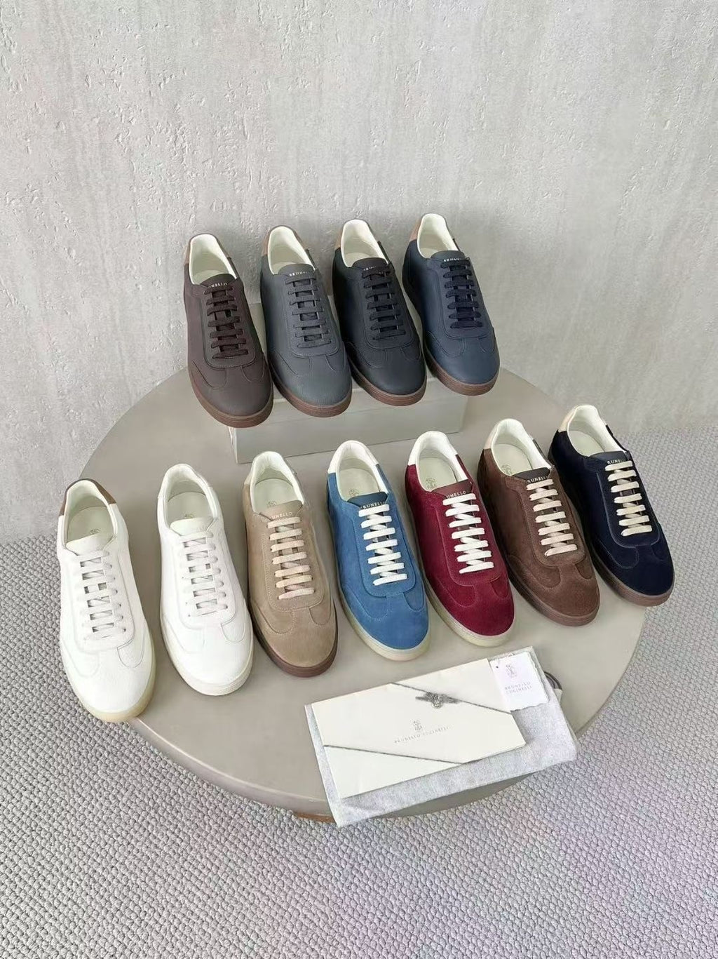 Brunello Cucinelli Men's Spring And Summer Washed Suede Rubber Sole Shoes Fashion Casual Solid Color Flat Sneakers Ngvp #1983