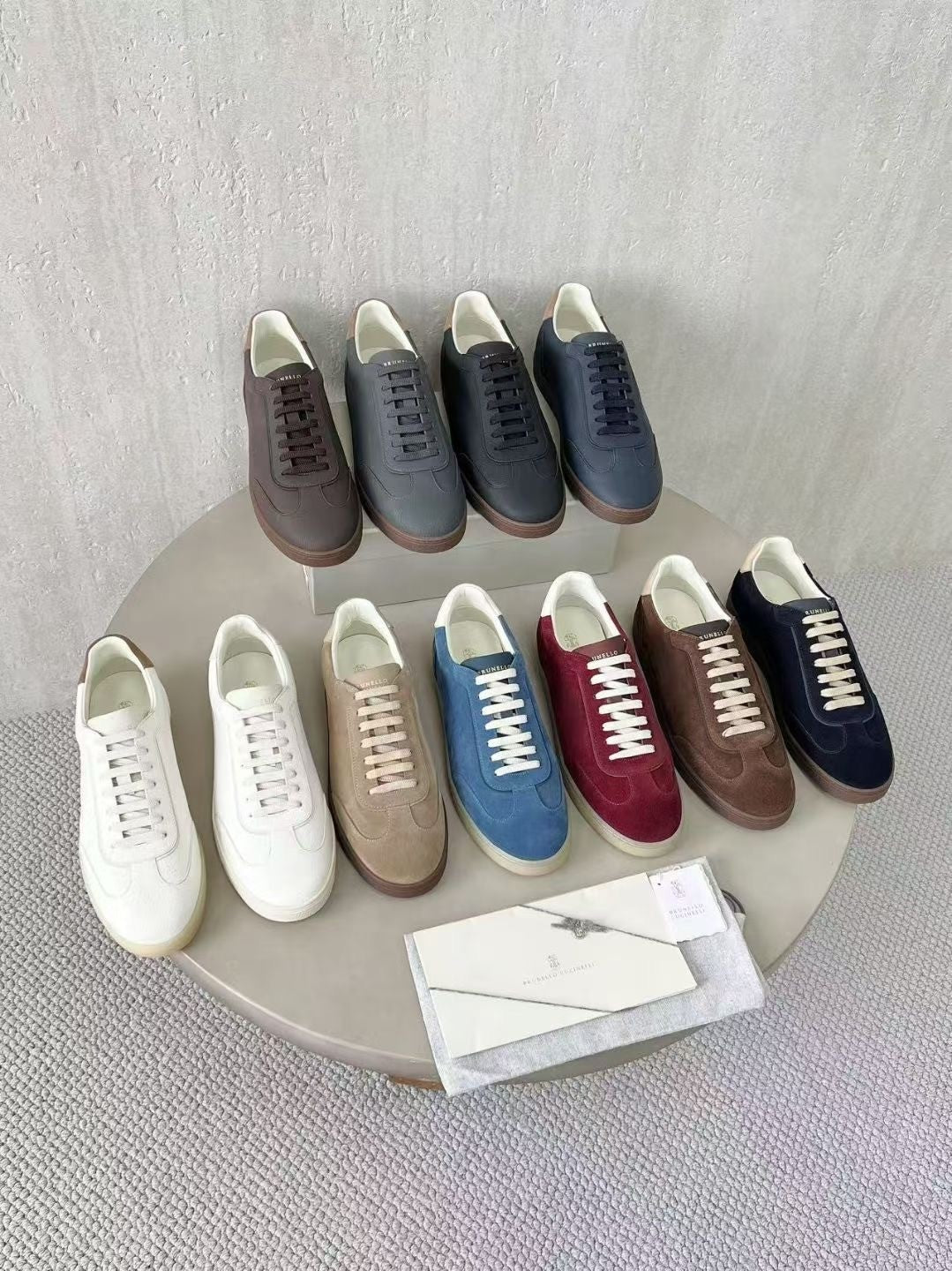 Brunello Cucinelli Men's Spring And Summer Washed Suede Rubber Sole Shoes Fashion Casual Solid Color Flat Sneakers Ngvp #1983